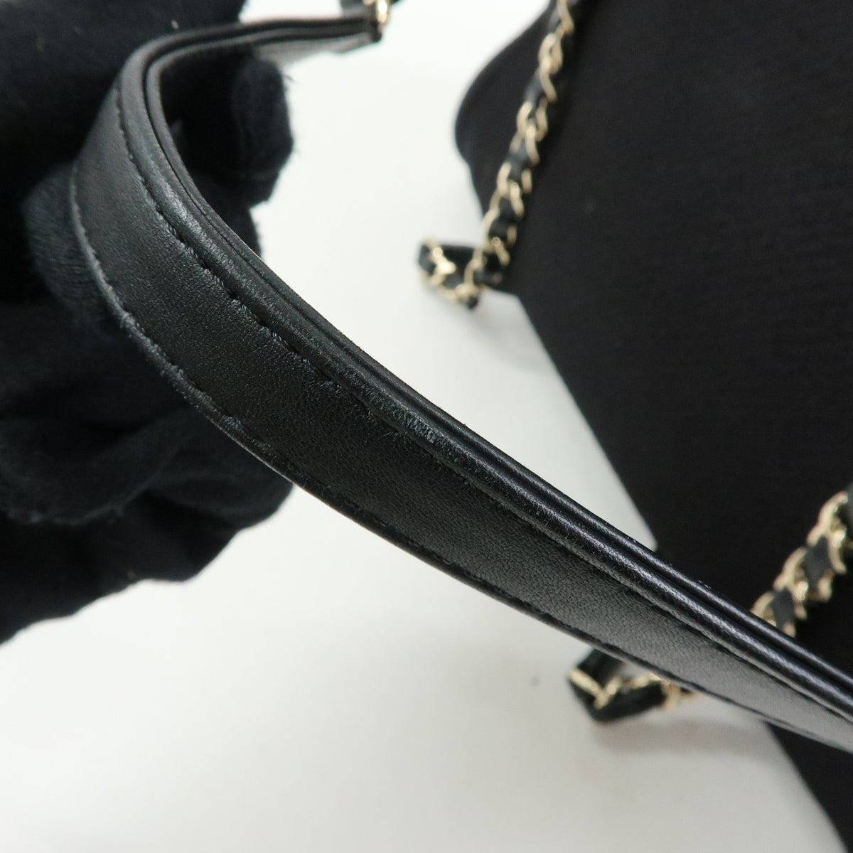 CHANEL Deauville Tote MM 2WAY Hand Bag Shoulder Bag Black A57069