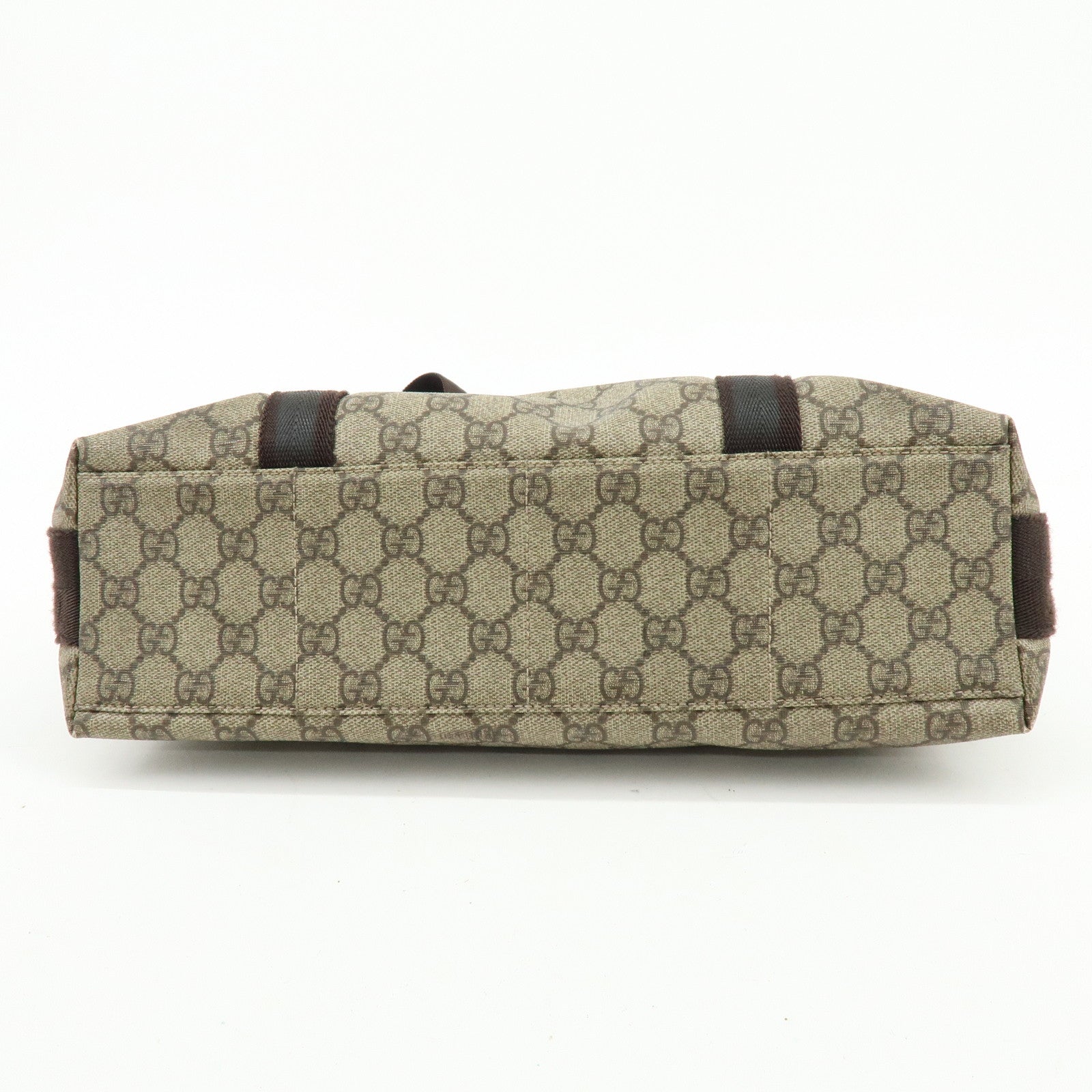 GUCCI GG Supreme Canvas Shoulder Crossbody Bag Beige Brown 122373