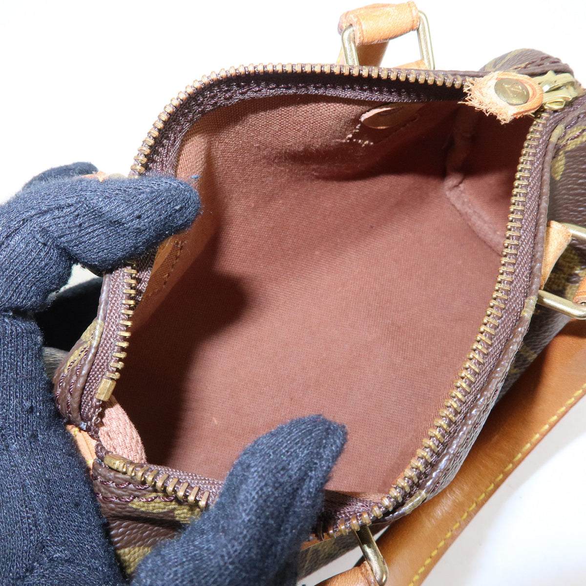 Louis Vuitton Monogram Mini Speedy Hand Bag Brown M41534