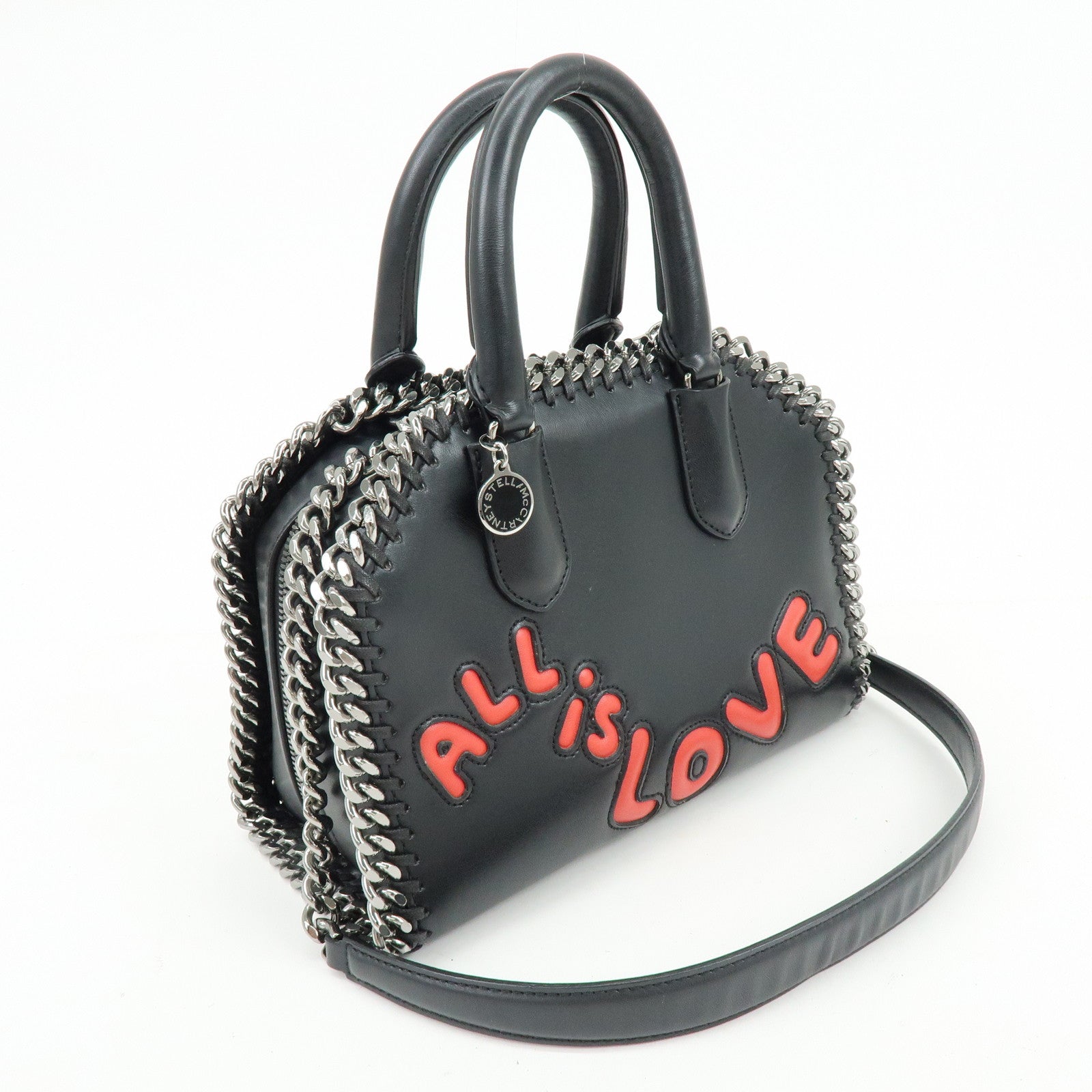 STELLA MCCARTNEY Falabella ALL IS LOVE Leather 2Way Hand Shoulder Bag