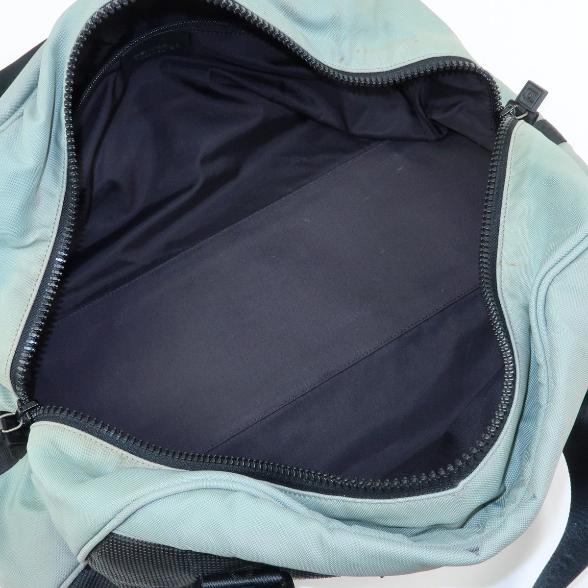 CHANEL Sport Line Nylon Canvas  Boston Bag Black Emerald Green