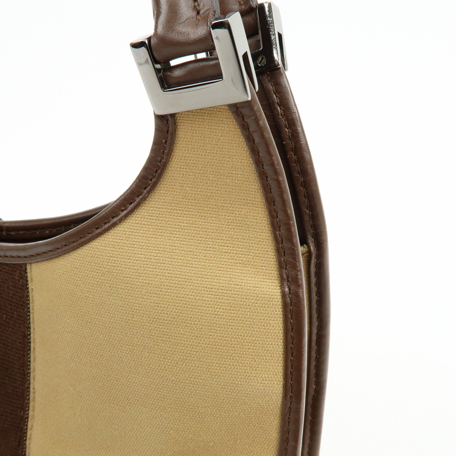GUCCI Jackie Sherry Canvas Leather Shoulder Bag Hand Bag 002.1068