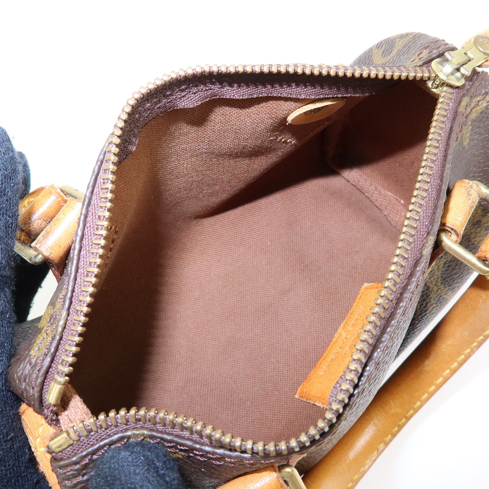 Louis Vuitton Monogram Mini Speedy Shoulder Hand Bag Brown M41534
