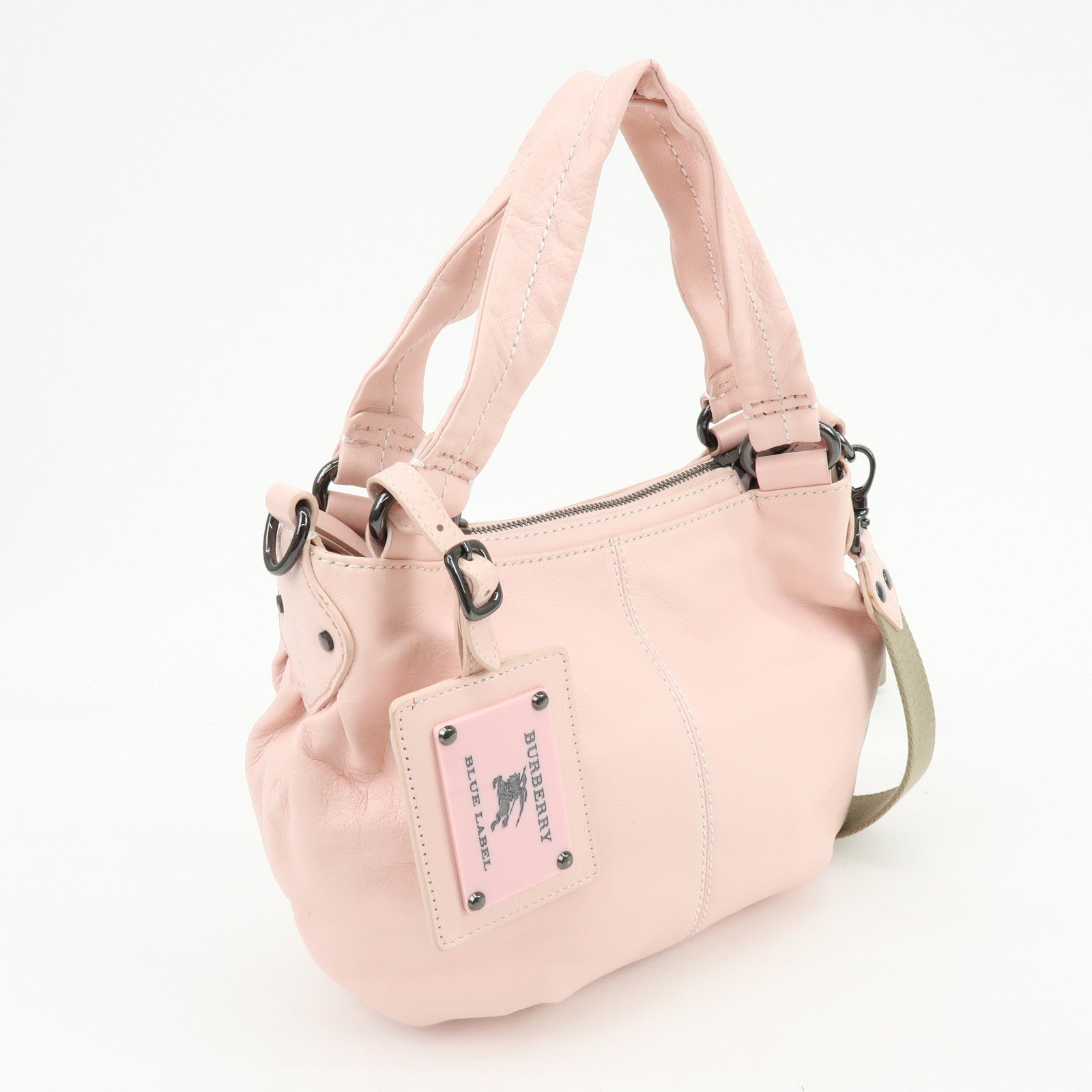 BURBERRY Blue Label Reversible Canvas Leather Shoulder Crossbody Bag