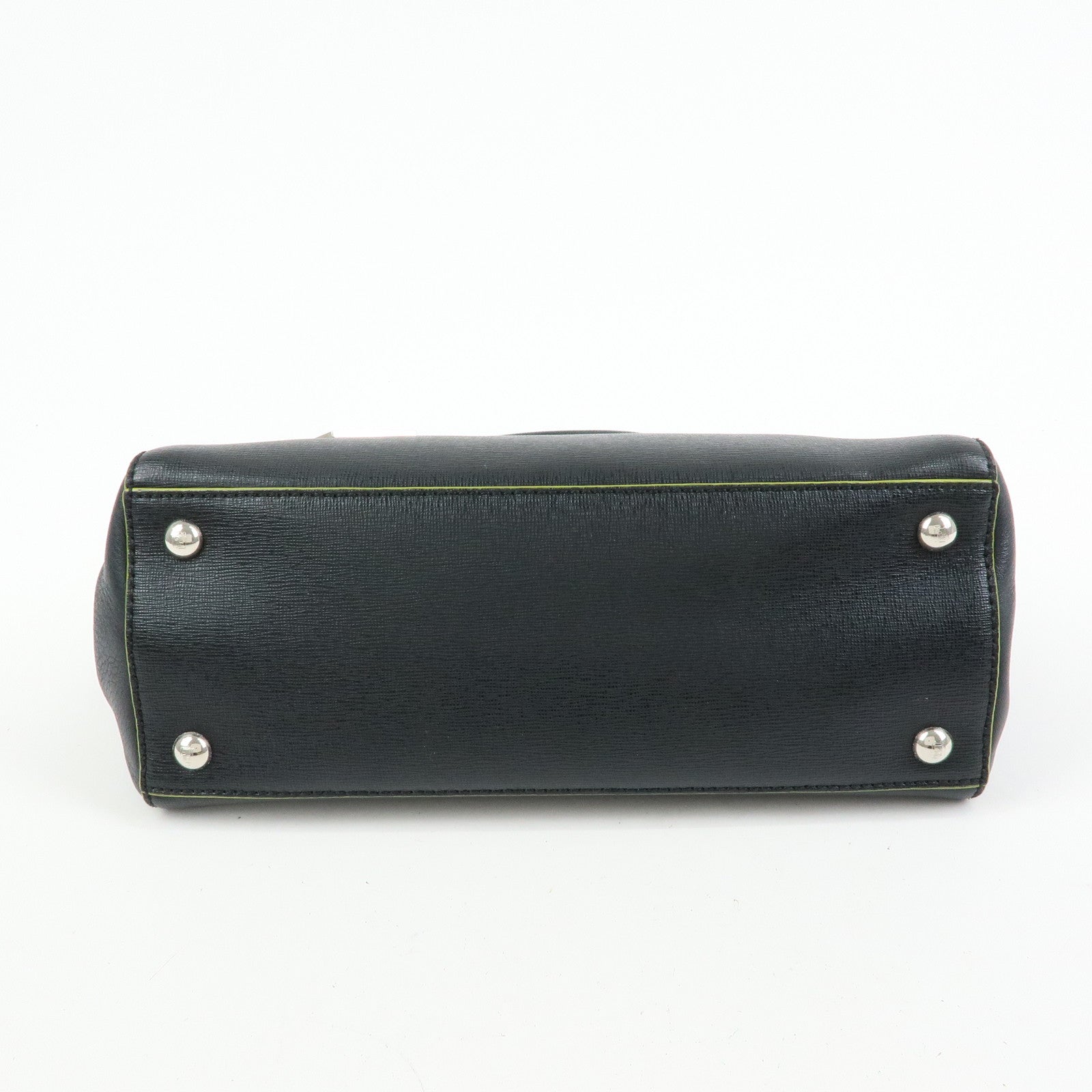 FENDI Petite 2Jours Leather 2Way Bag Hand Bag Shoulder Bag Black 8BH253