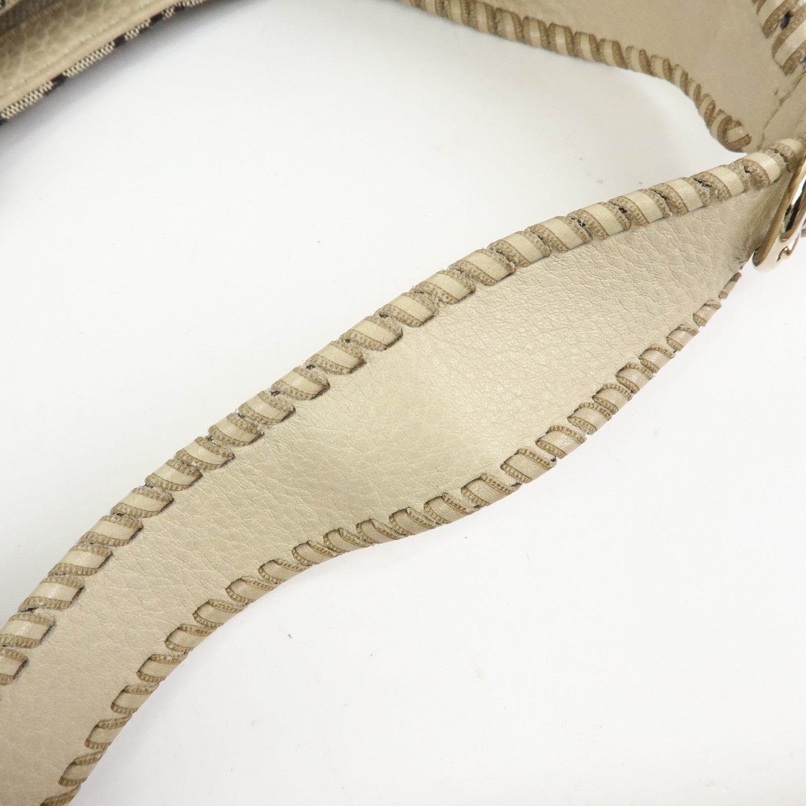 GUCCI New Jackie Bamboo Diamante Canvas Leather 2Way Bag 246907