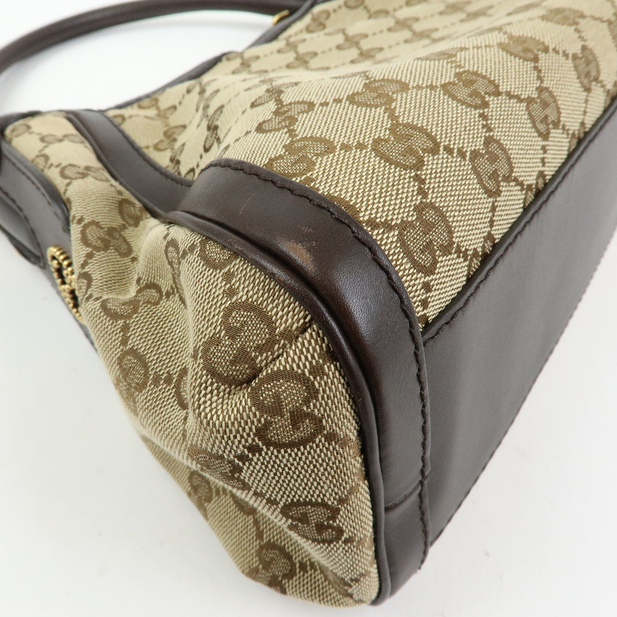 GUCCI Scarlett Interlocking G GG Canvas Leather Shoulder Bag 282298