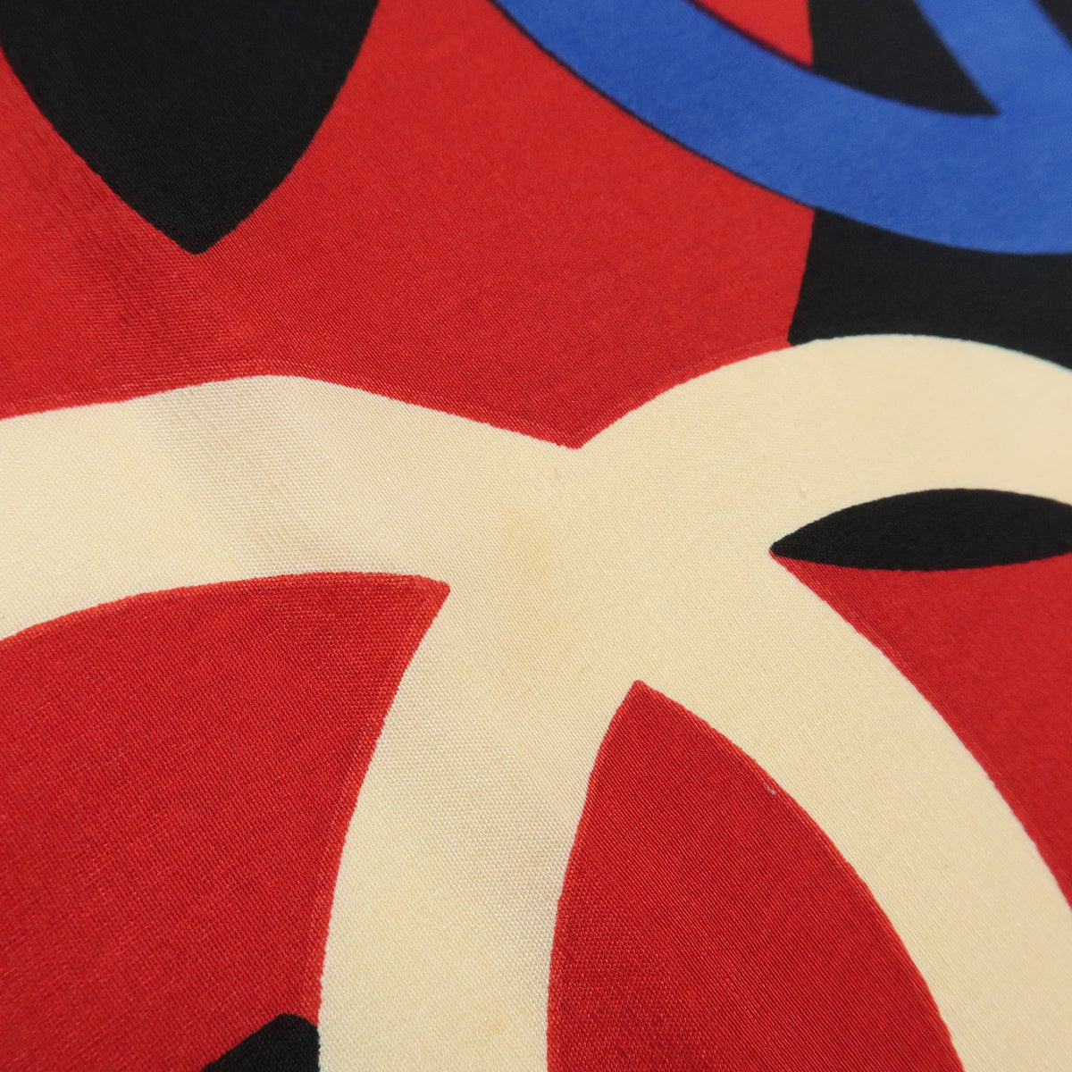 CHANEL COCO Mark Silk 100% Scarf Shawl Black Multicolor