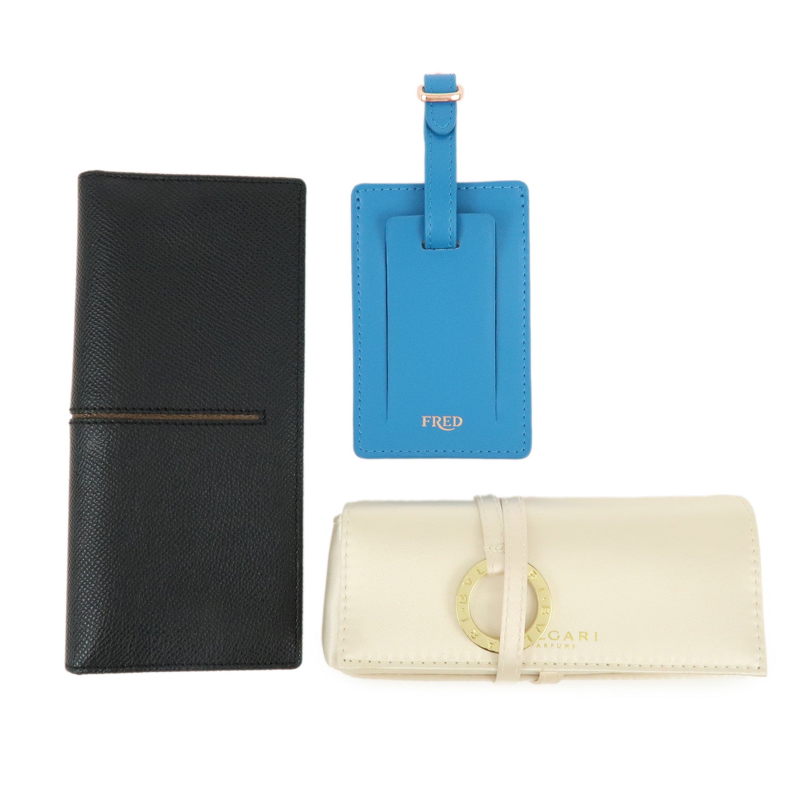 BVLGARI  FRED TOD'S  Leather Polyester Pouch Name Tag Long Wallet Lot