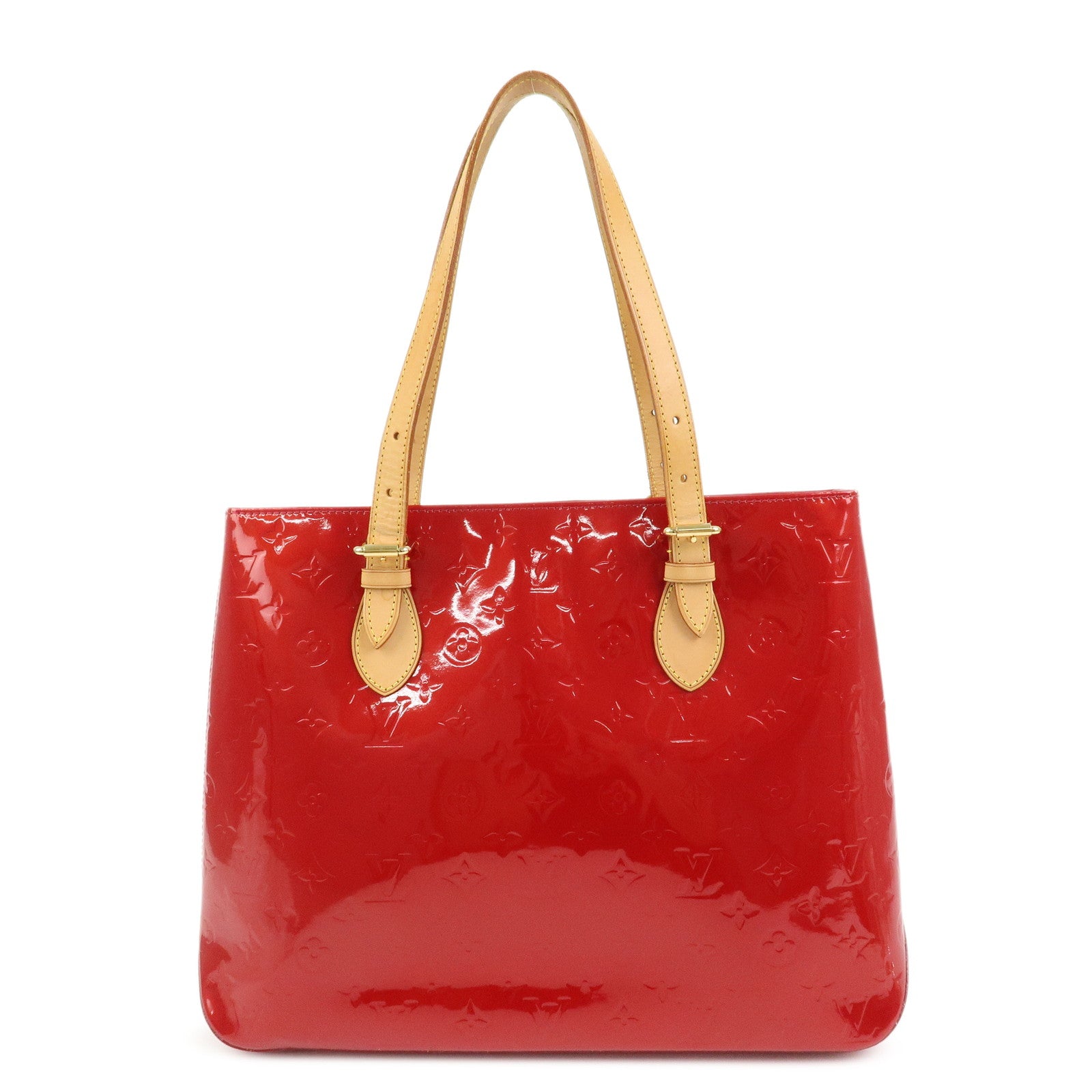 Louis Vuitton Monogram Vernis Brentwood Tote Bag Hand Bag Red M91989