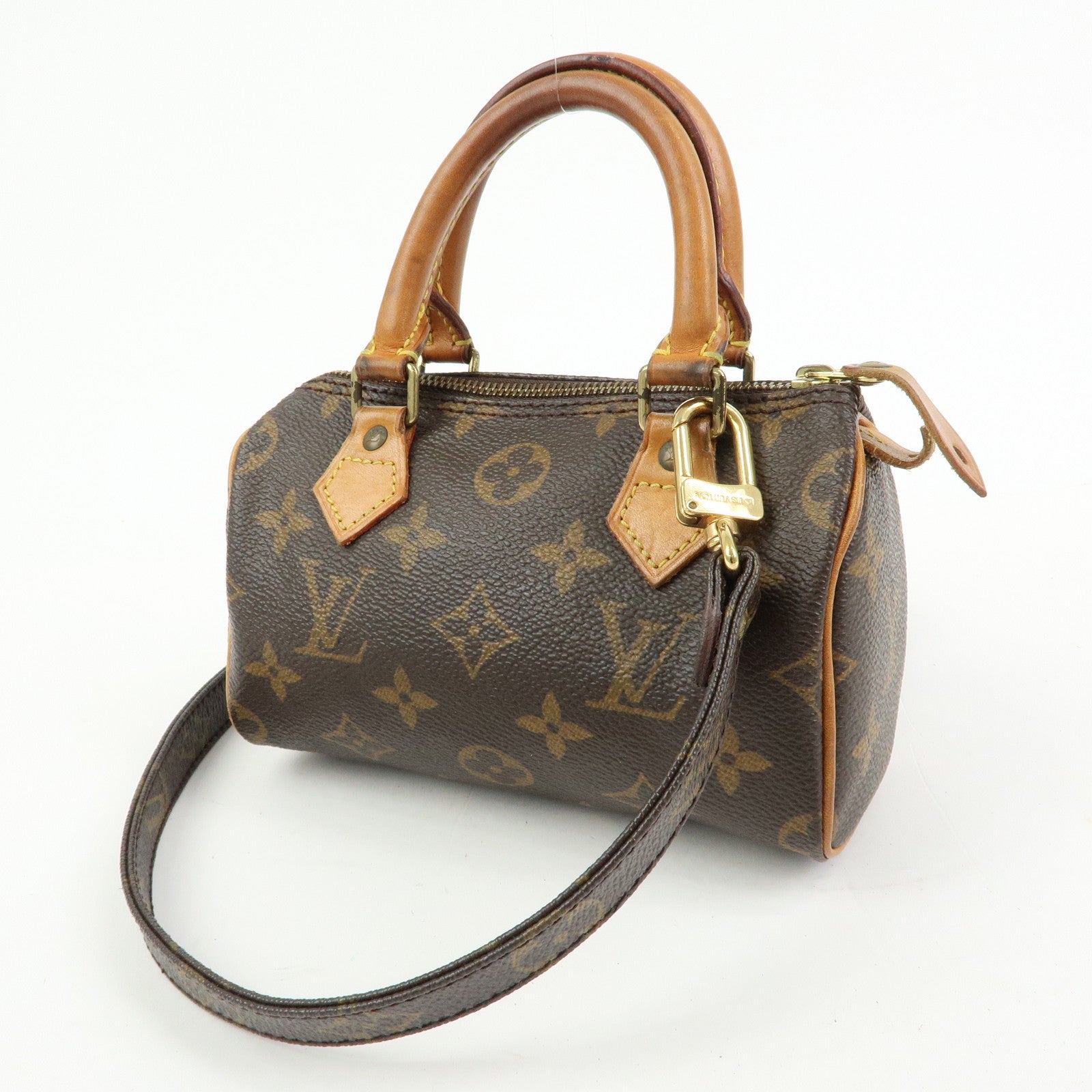 Louis Vuitton Monogram Mini Speedy & Strap 2Way Hand Bag Brown M41534