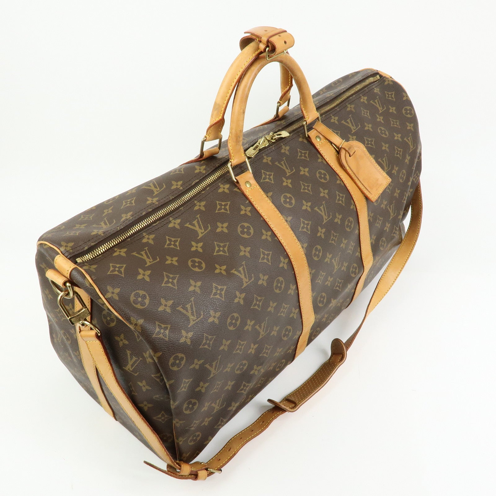 Louis Vuitton Monogram Keep All Bandouliere 60 Boston Bag Brown M41412