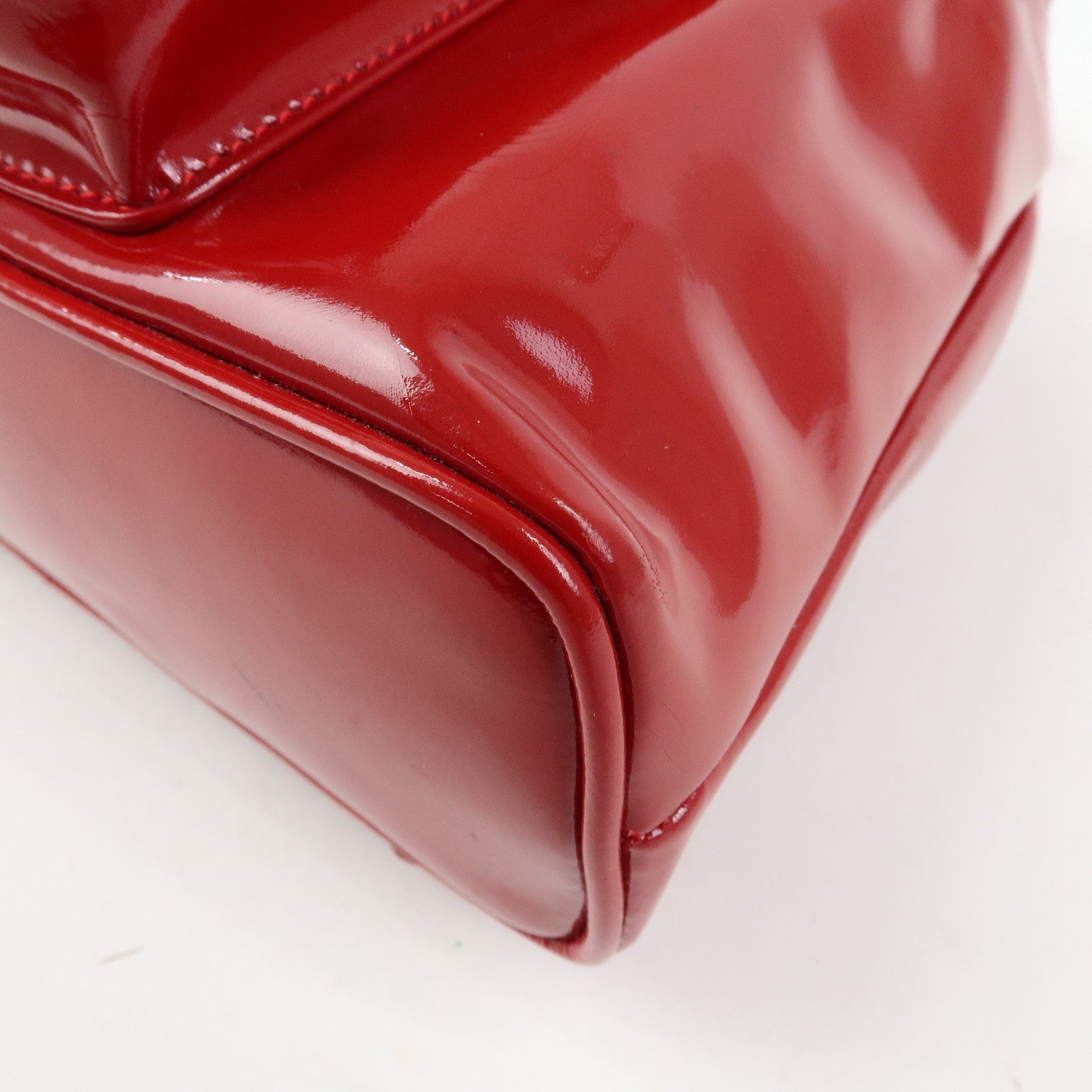 GUCCI Bamboo Patent Leather Backpack Rucksack Red 003・1705・0030