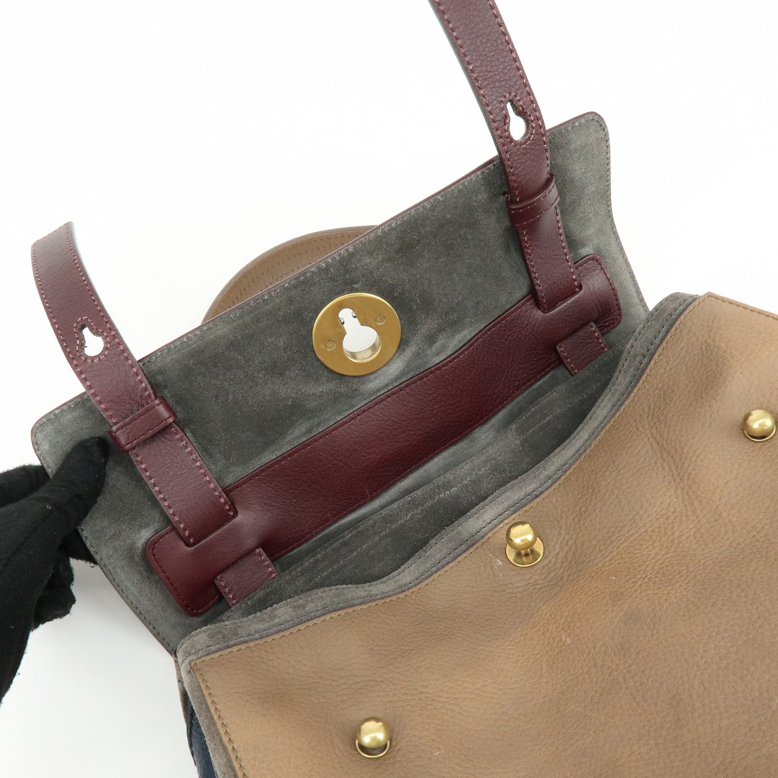 SAINT LAURENT PARIS Baby Cabas Leather Hand Bag Boudreaux Beige