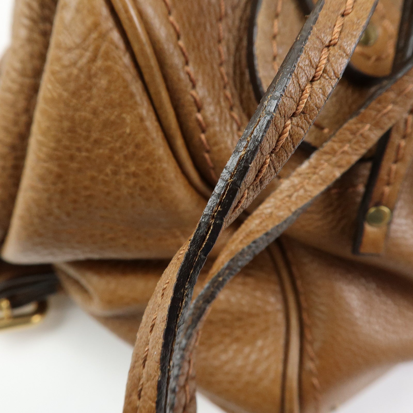 Chloe Paddington Leather Hand Bag Boston Bag Brown