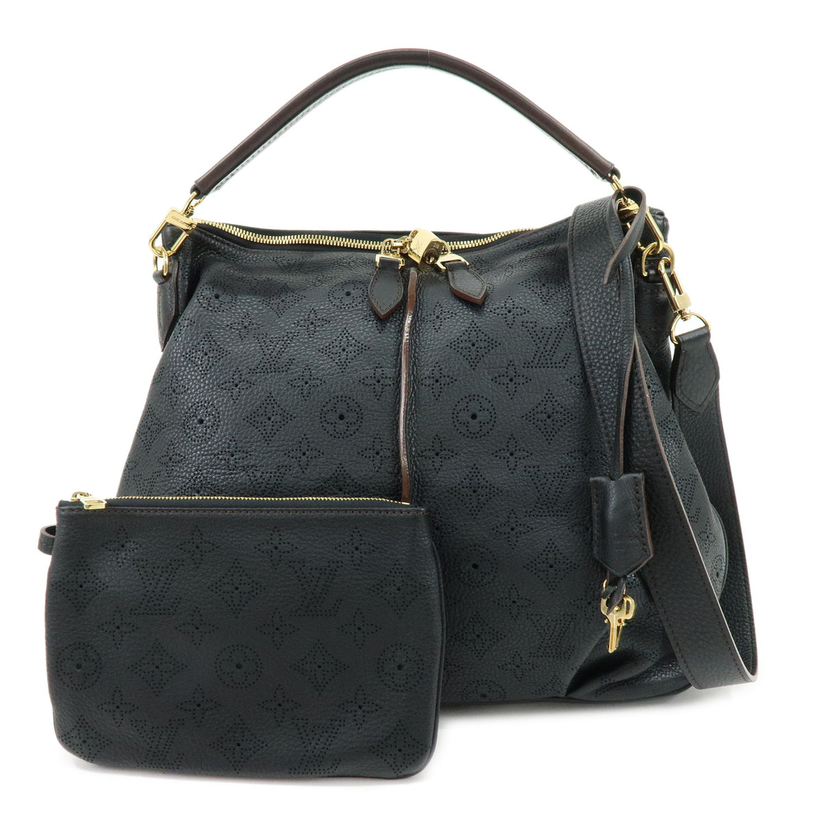 Louis Vuitton Monogram Mahina Selene PM Shoulder Bag Noir M94314