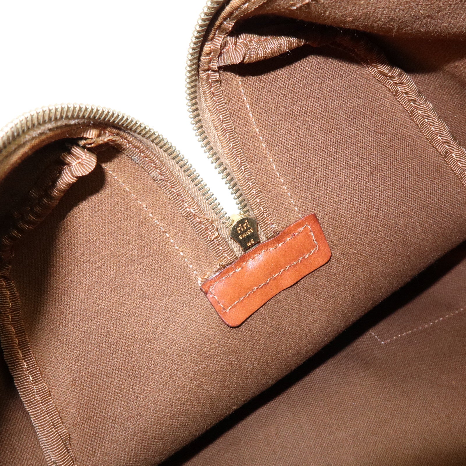 CELINE Macadam PVC Leather Boston Bag Hand Bag Brown