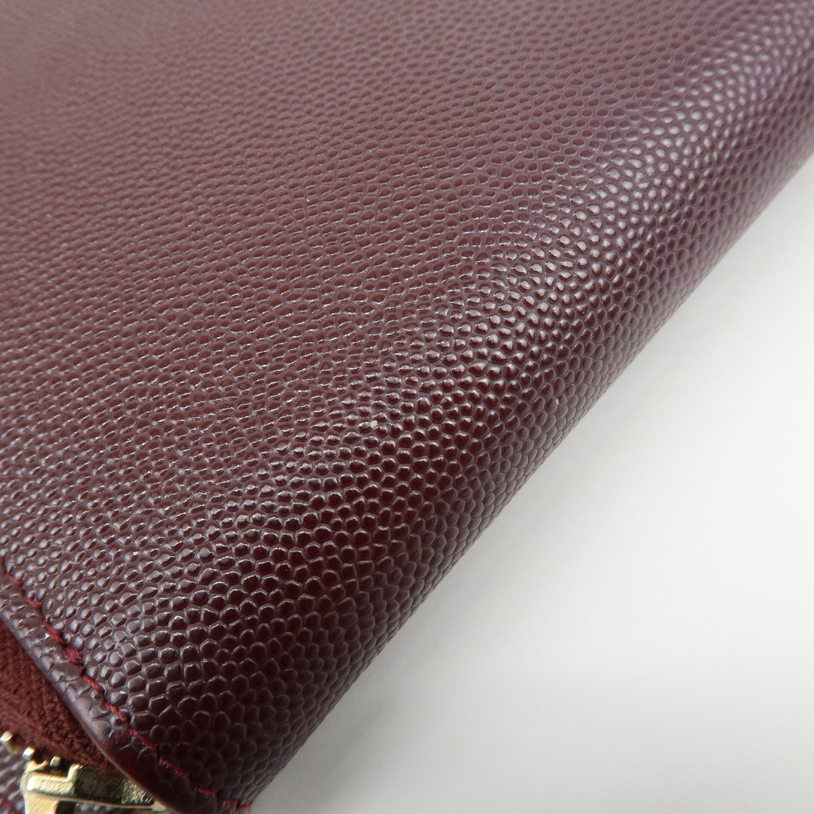 CHANEL Deauville COCO Mark Caviarskin Round Zippy Long Wallet A82281
