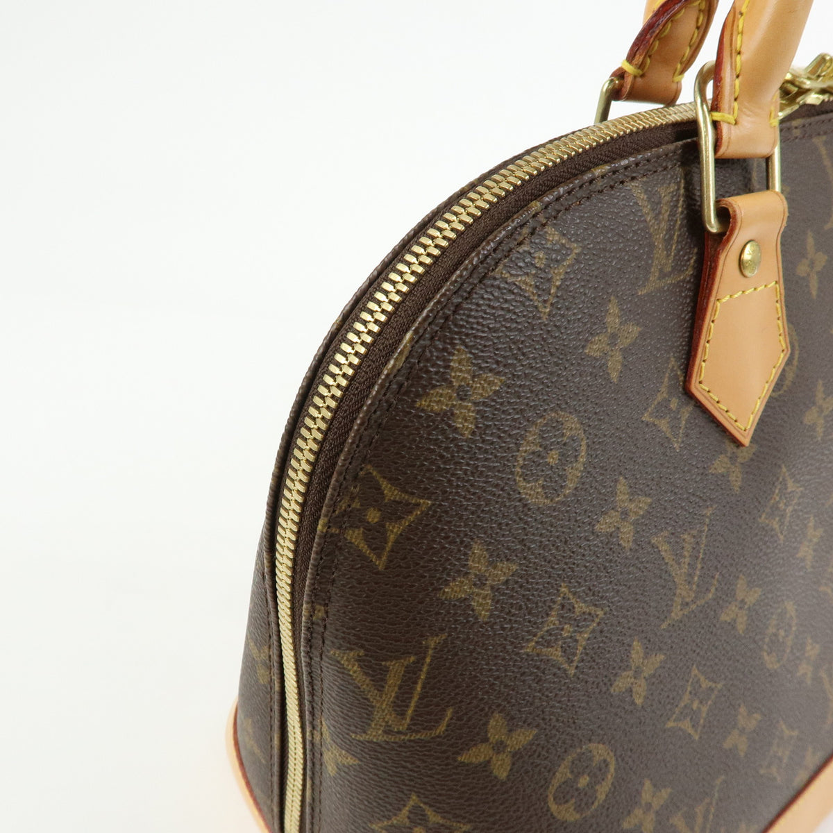 Louis Vuitton Monogram Alma Canvas Leather Hand Bag Brown M51130