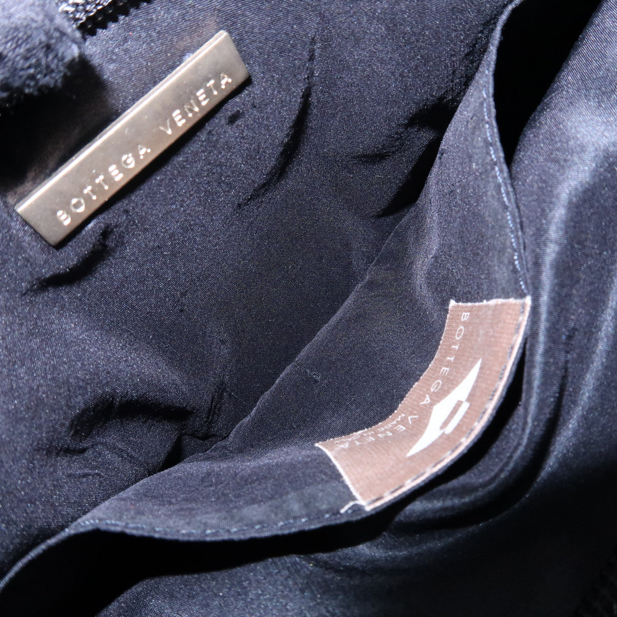 BOTTEGA VENETA Intrecciato Nylon Leather Shoulder Bag Hand Bag Black