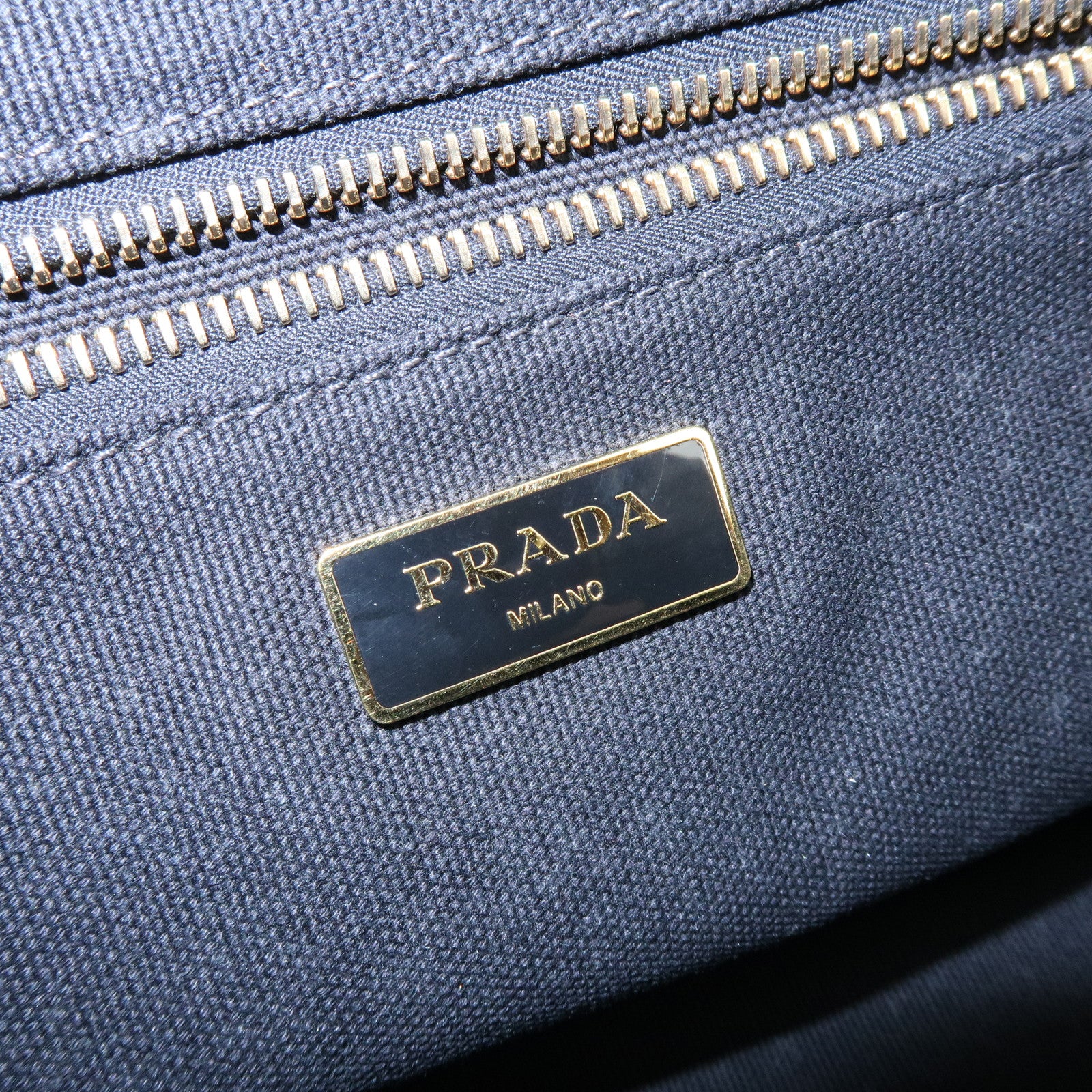 PRADA Canapa Triangle Logo Canvas Tote Bag Camouflage Khaki BN2020