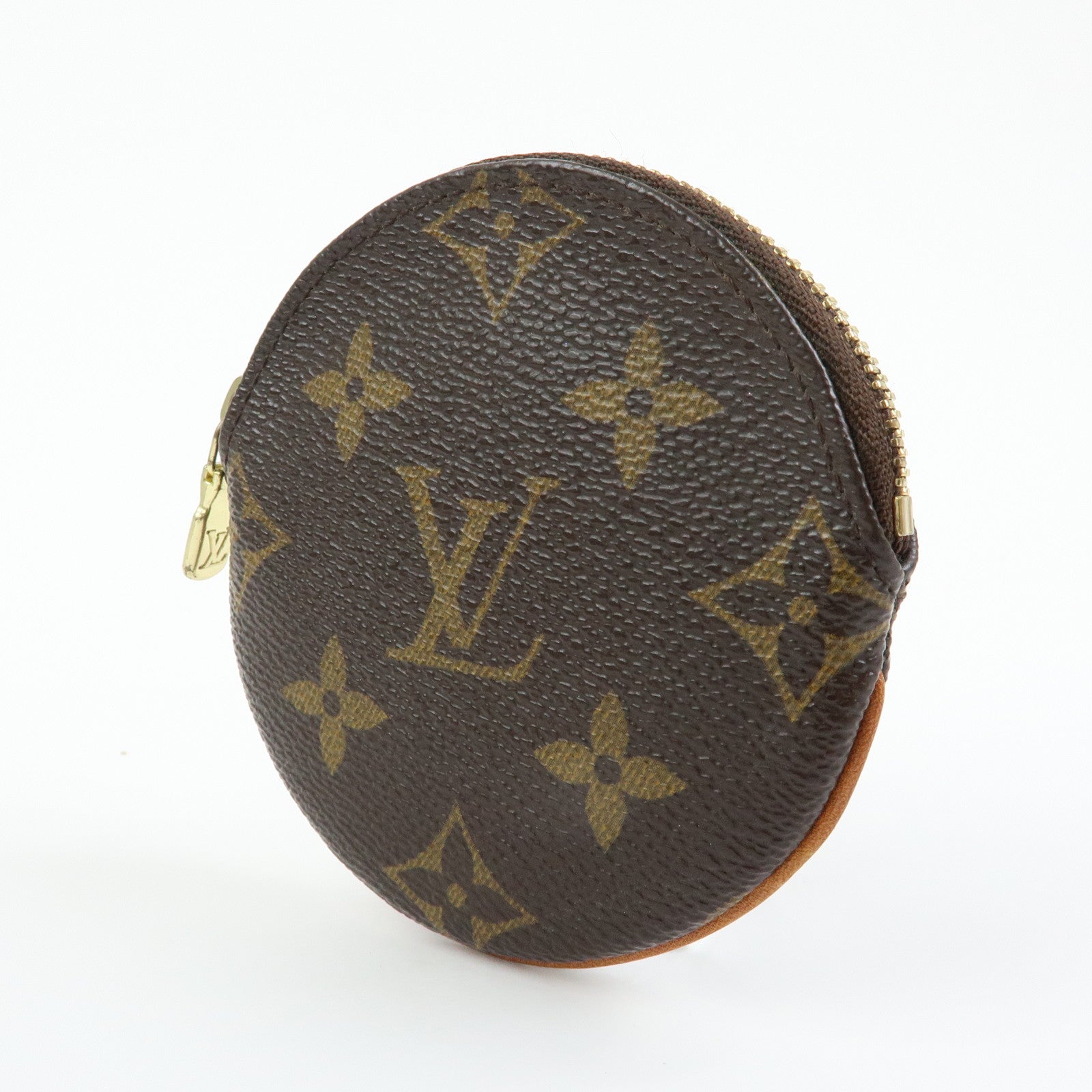 Louis Vuitton Monogram Porte Monnaie Rond Coin Case Brown M61926