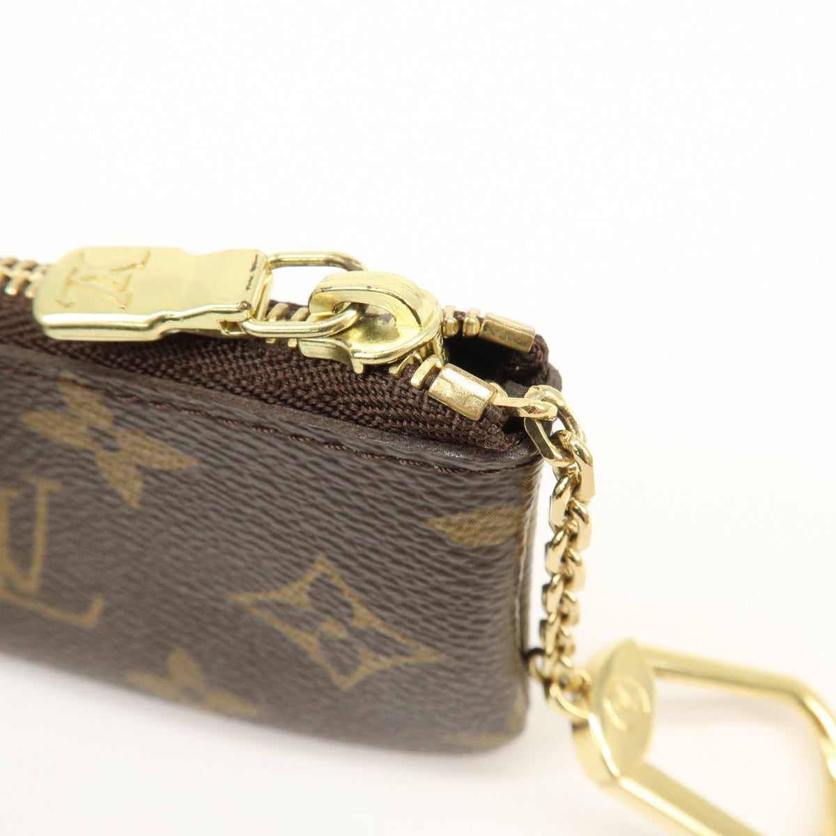 Louis Vuitton Monogram Pochette Cles Coin Case Key Case Brown M62650