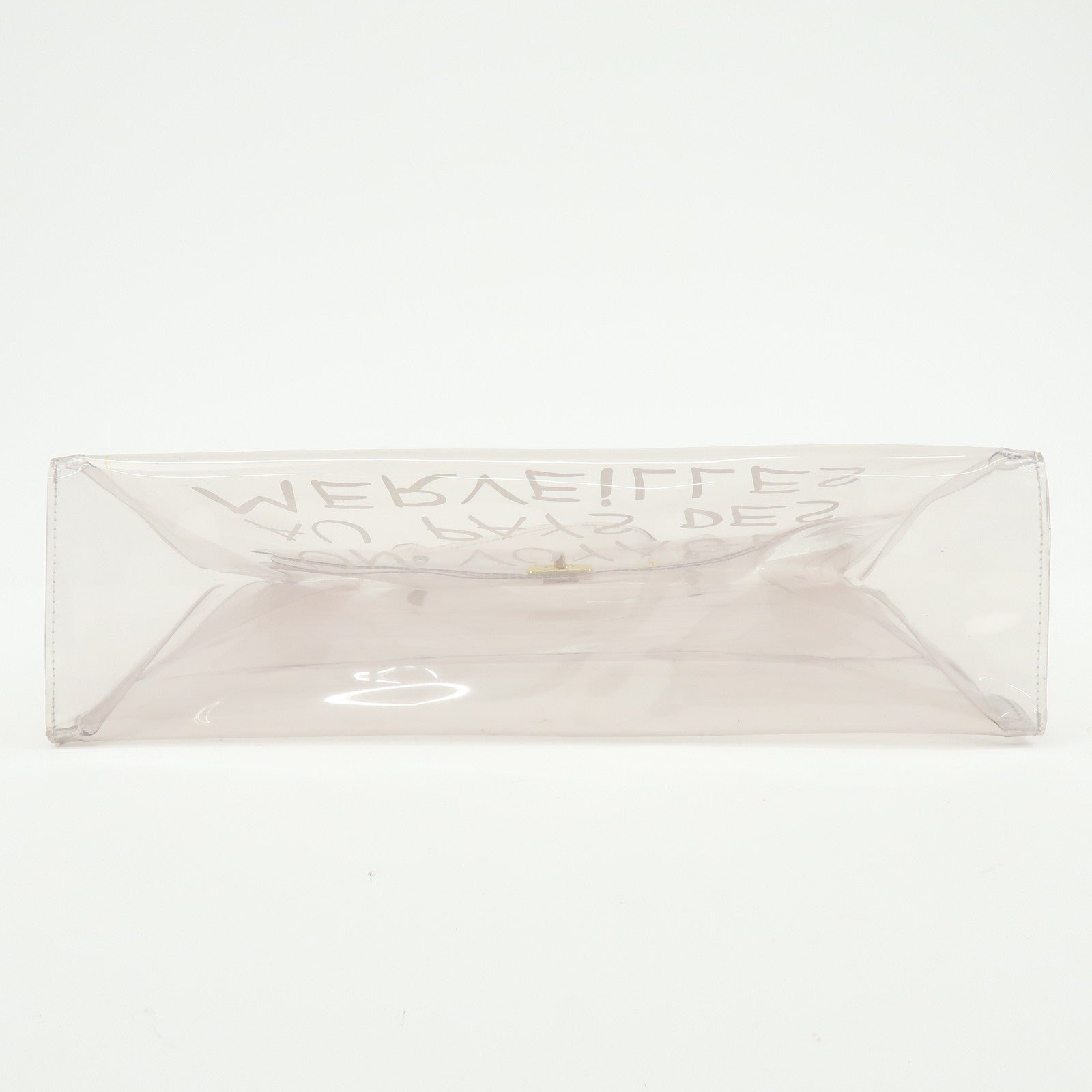 HERMES Kelly Vinyl Hand Bag Clear Transparent Gold