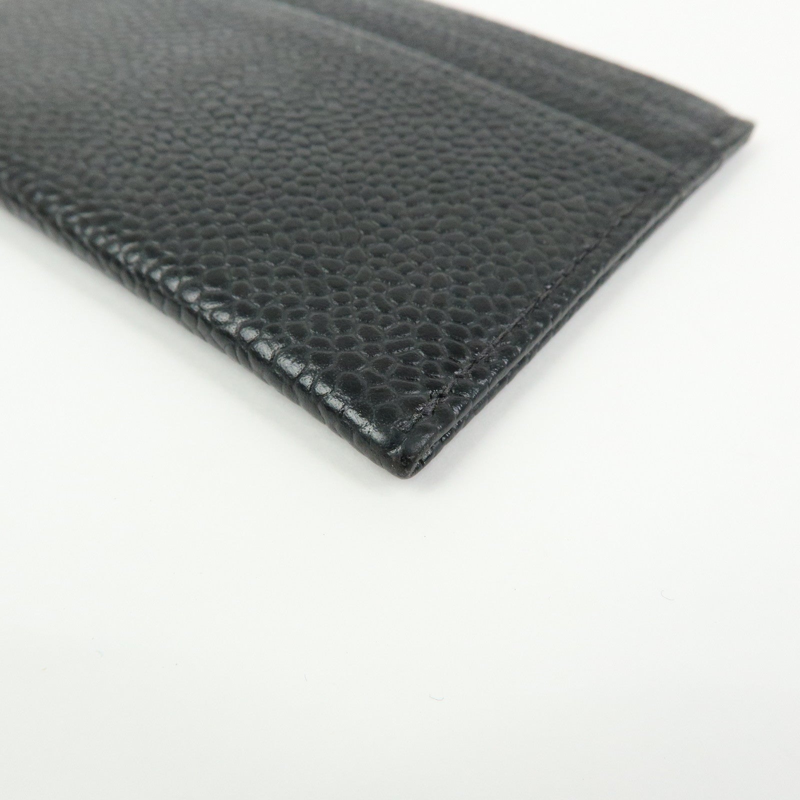 CHANEL COCO Mark Caviarskin Card Case Card Holder Black