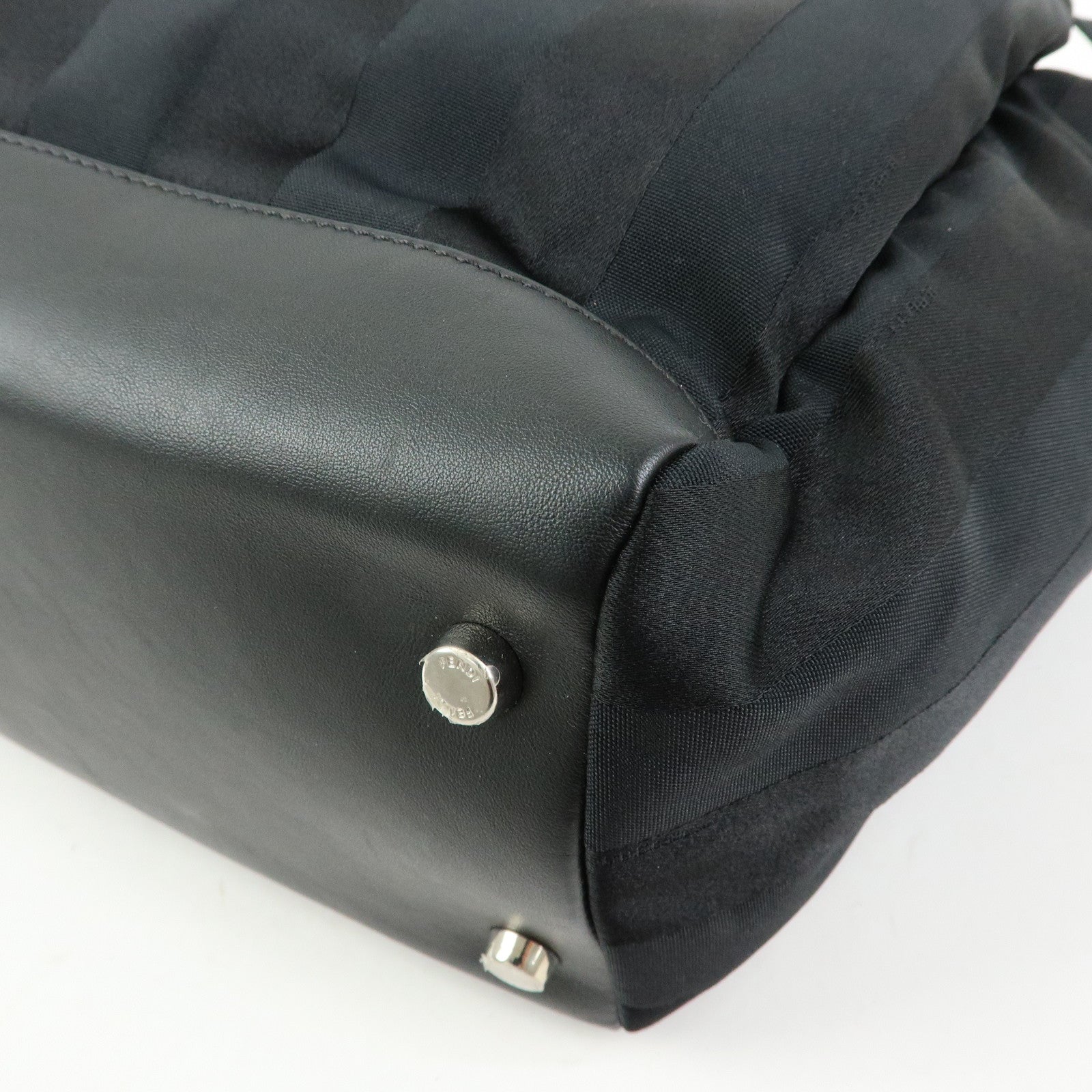 FENDI Pequin Peekaboo Iconic Medium Nylon 2Way Bag Hand Bag 7VA501