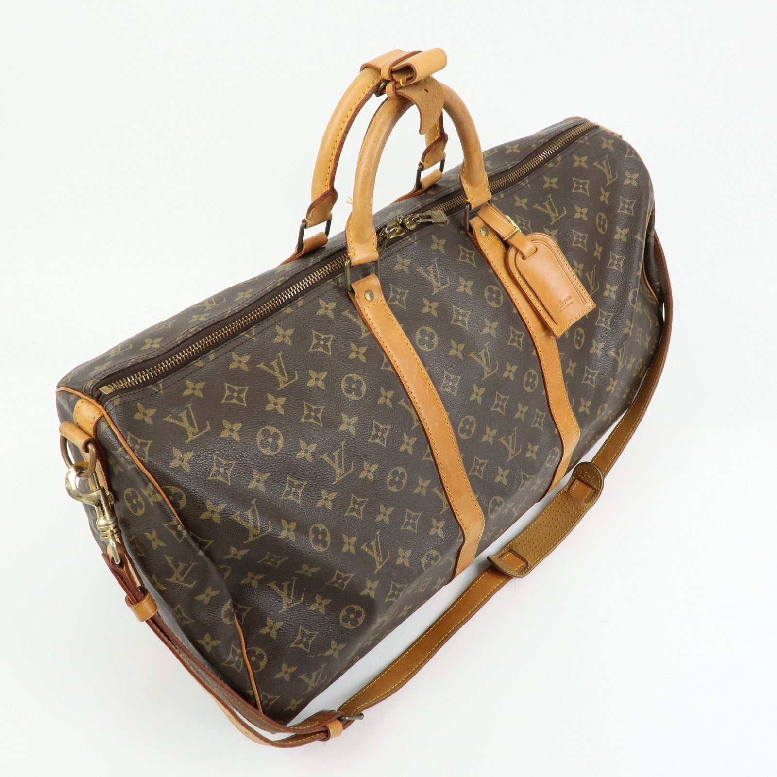 Louis Vuitton Keep All Bandouliere 55 Boston Bag Hand Bag Brown M41414