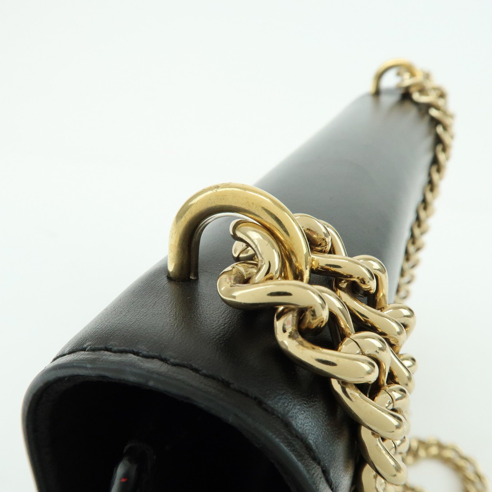 Louis Vuitton Pochette Louise MM Leather Chain Shoulder Bag Noir M51033