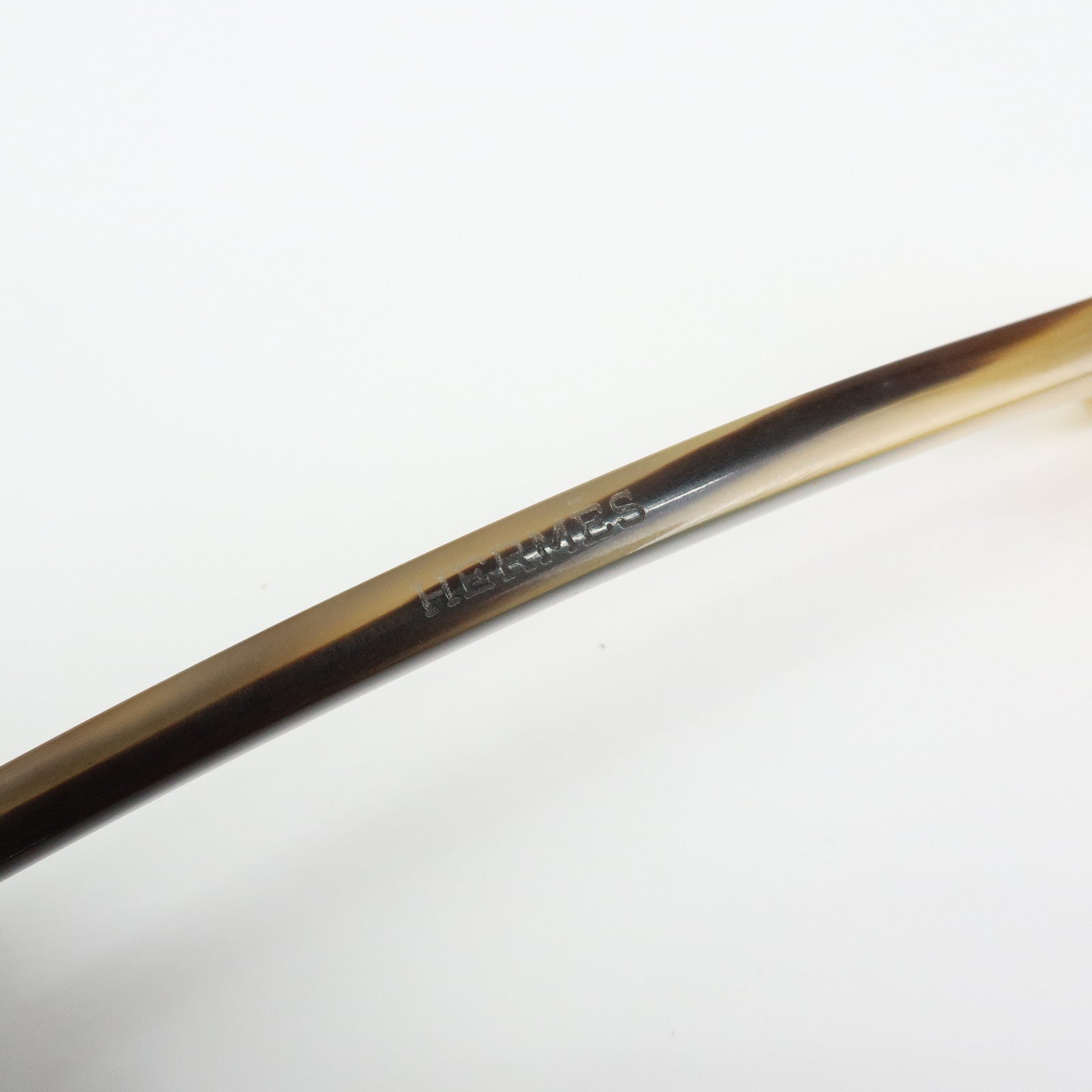 HERMES Buffalo Horn Hair Pin Rocaille Kanzashi Natural Brown
