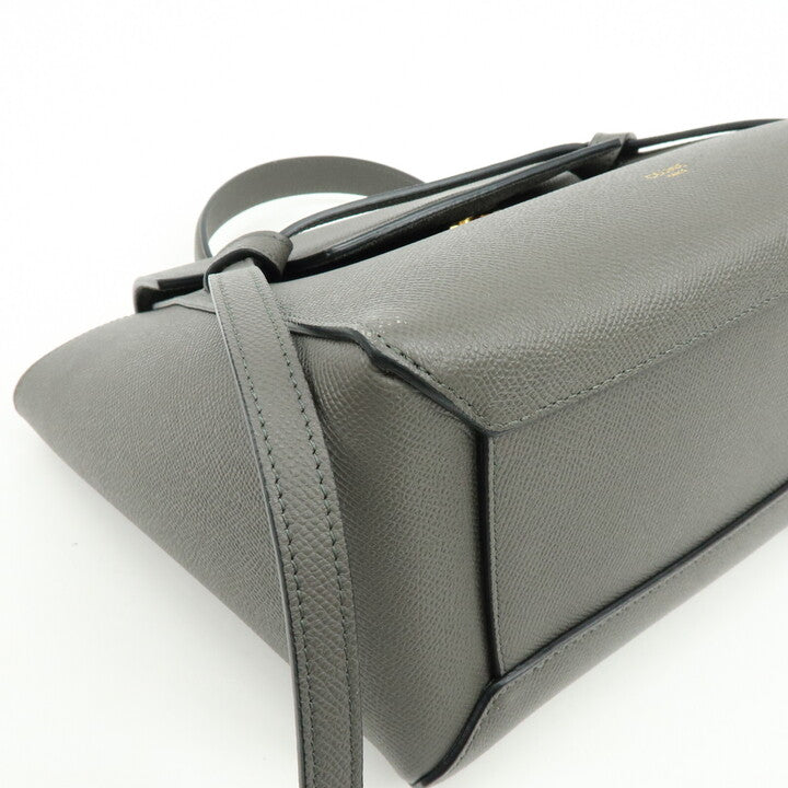CELINE Micro Belt Bag Calf Leather 2WAY Bag Hand Bag Gray