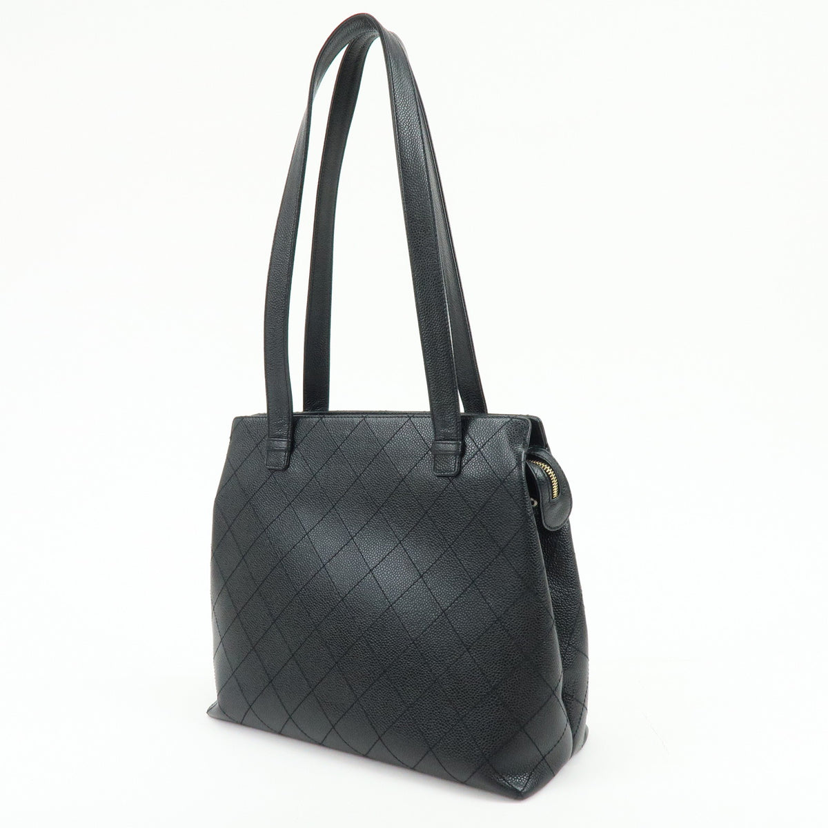 CHANEL Matelasse Caviarskin Shoulder Bag Tote Bag Black