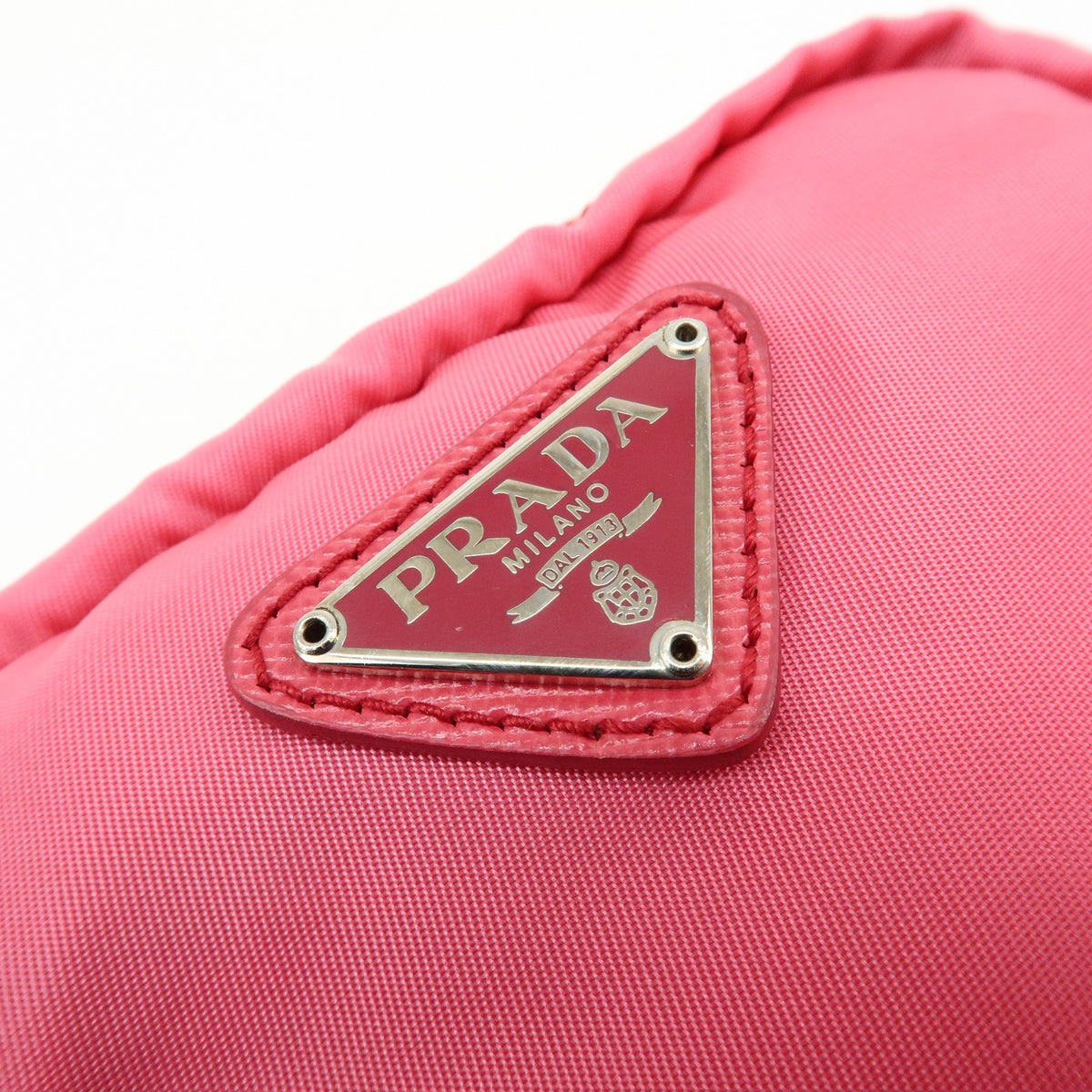 PRADA Triangle Logo Lot of 2 Nylon Pouch Cosmetic Case Purple Pink