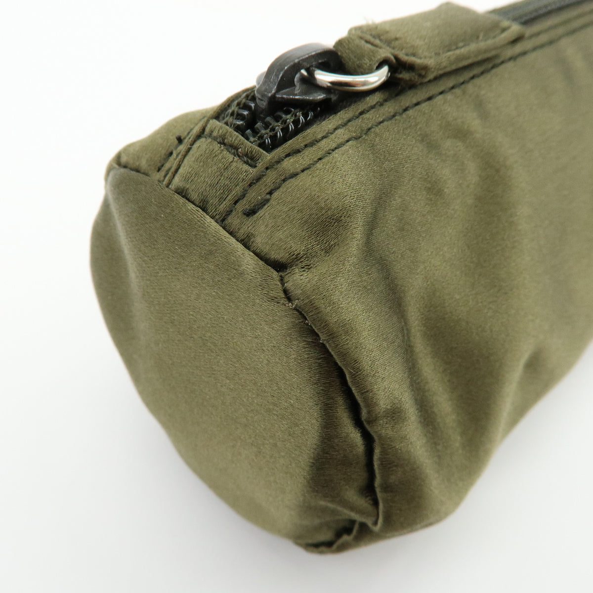 PRADA Triangle Logo Lot of 2 Nylon Pouch Cosmetic Case Black Khaki