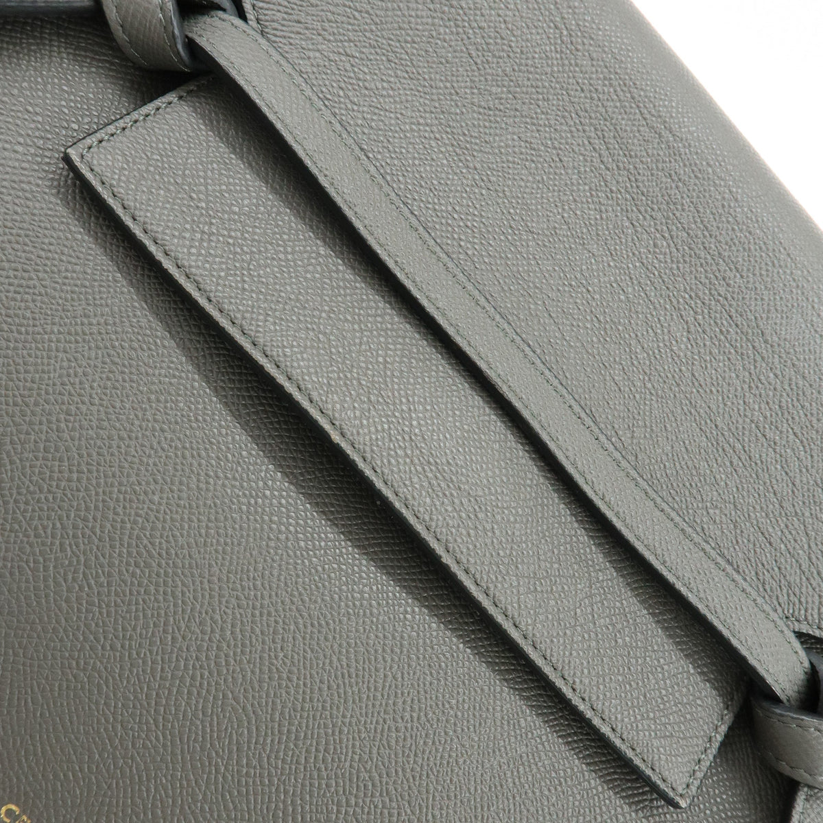 CELINE Belt Bag Small Calf Leather 2WAY Bag Hand Bag Shoulder Bag Gray