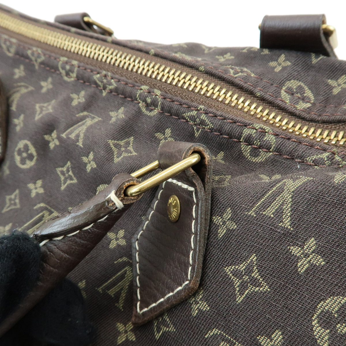 Louis Vuitton Monogram Mini Lin Speedy 30 Boston Bag Ebene M95224