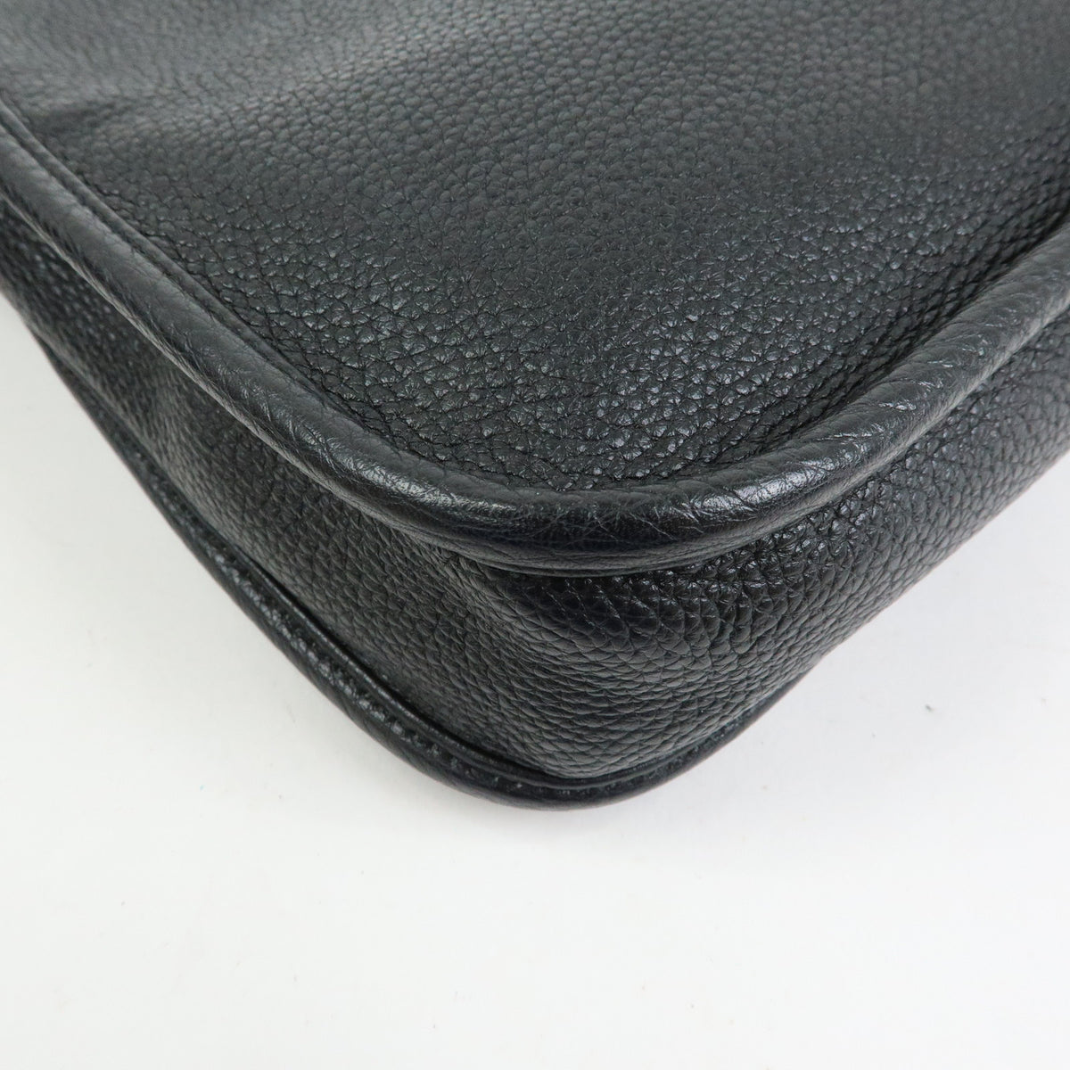 PRADA Triangle Logo Vitello Daino Leather Shoulder Bag Black 1BH191