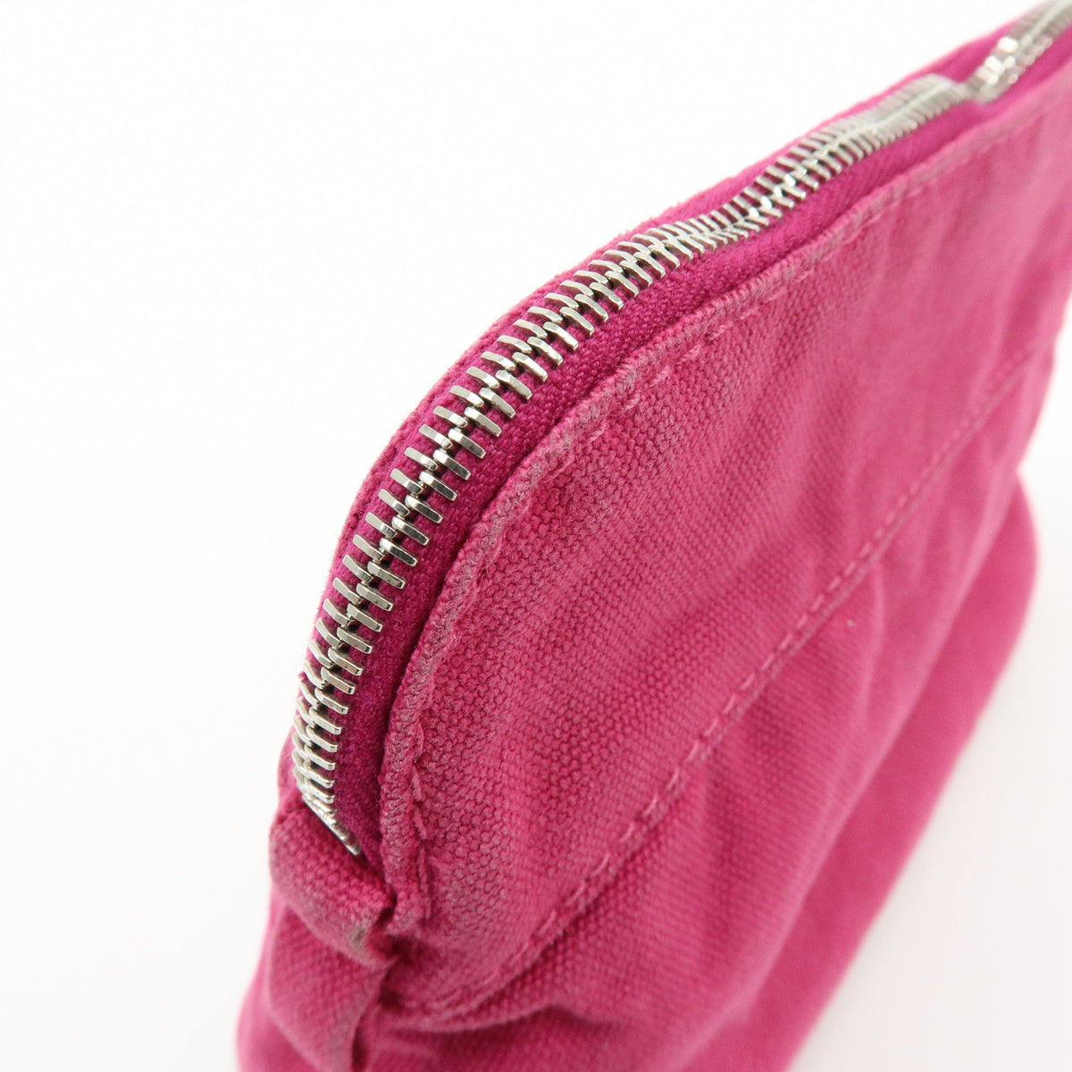 HERMES Bolide Pouch Mini Mini 16 Canvas Leather Cosmetic Pouch Pink