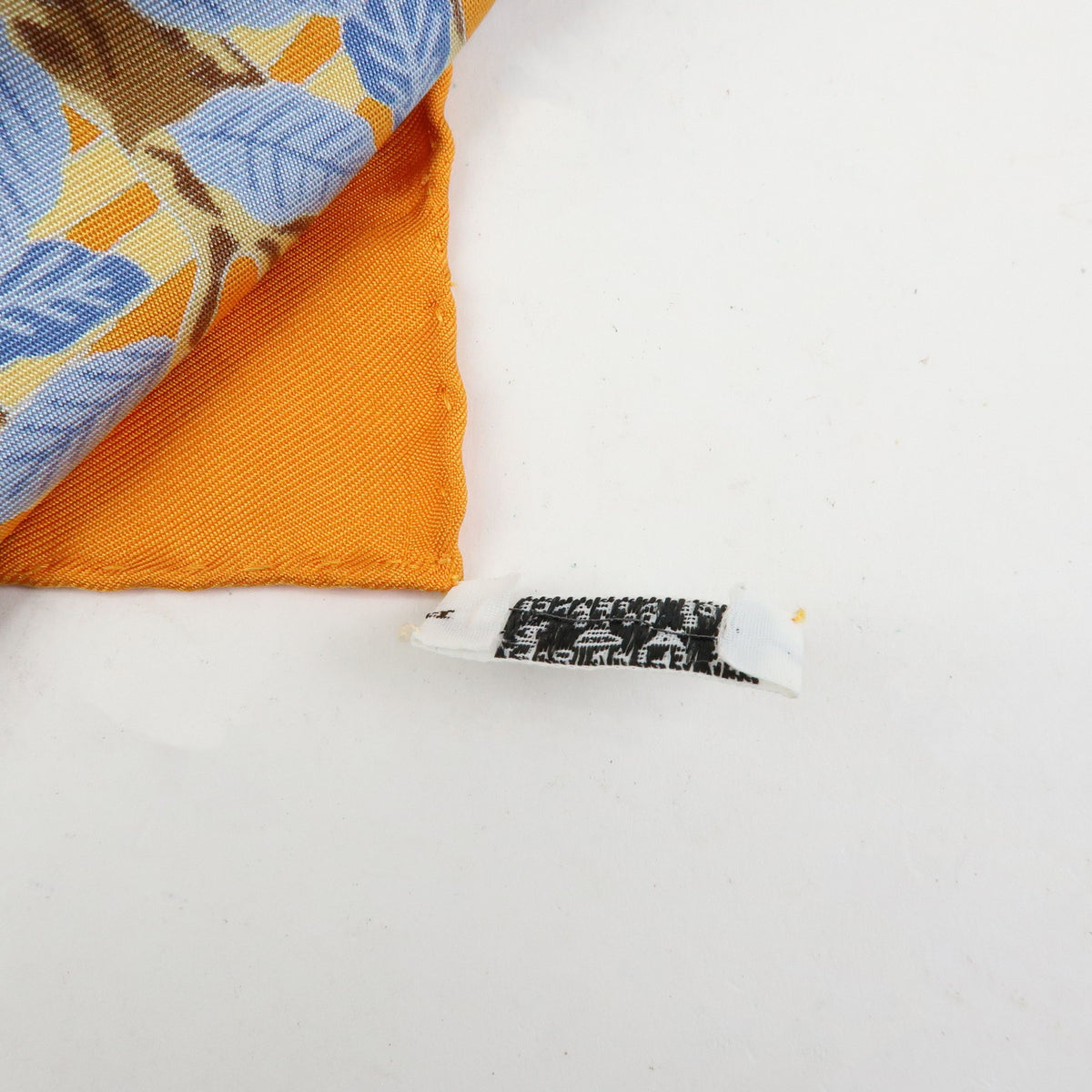 HERMES Carre 90 Silk 100% Scarf AXIS MUNDI Orange Blue Brown