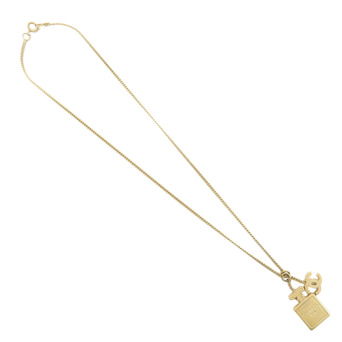 CHANEL COCO Mark 02A NO.5 Metal Necklace Gold