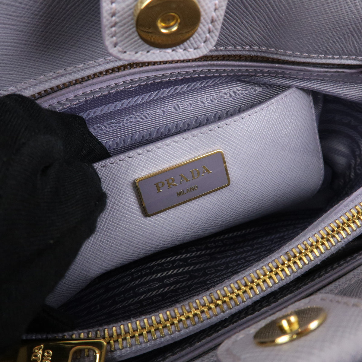 PRADA Triangle Logo Promenado Saffiano Leather 2Way Bag  Purple BN2567