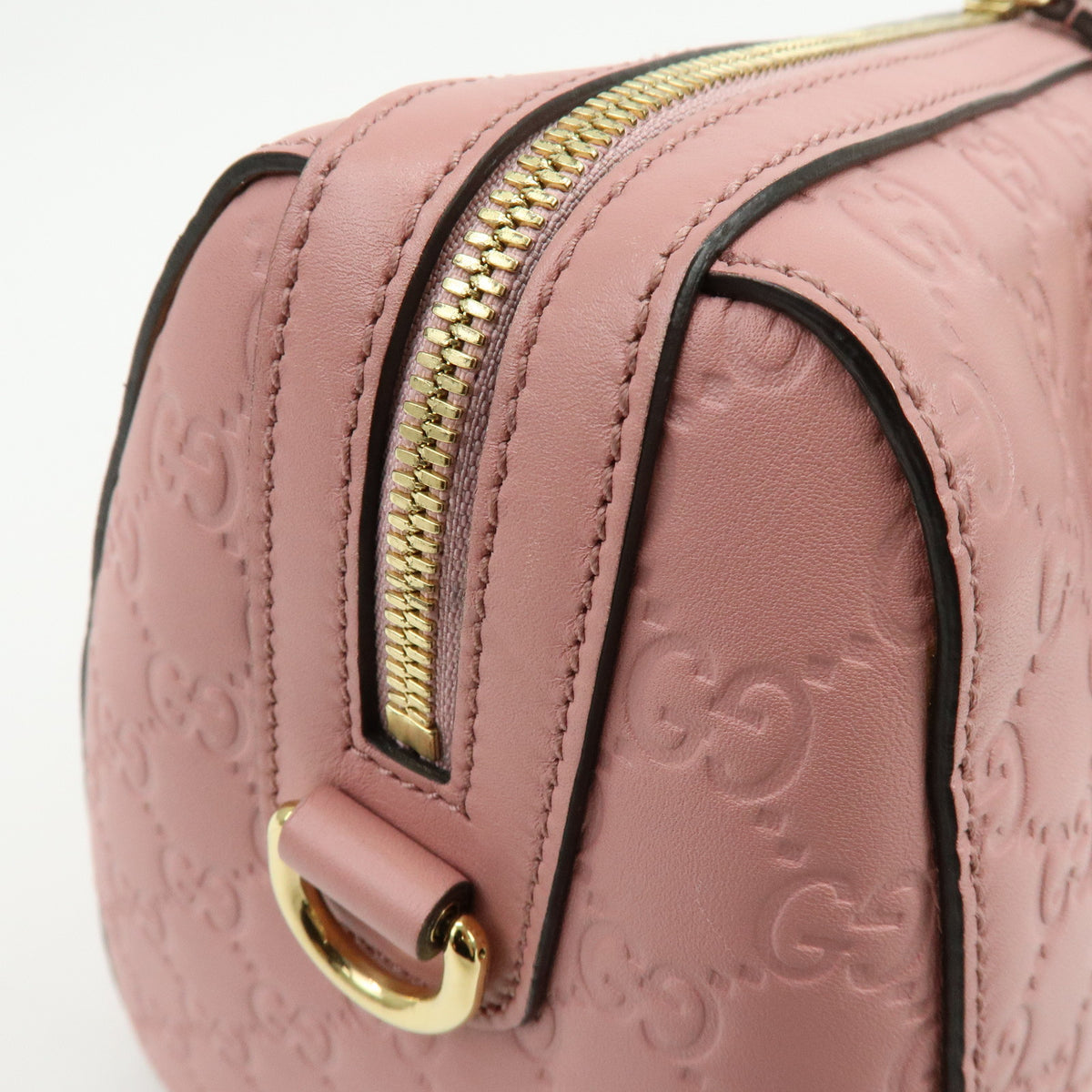 GUCCI Guccissima Leather 2Way Shoulder Bag Hand Bag Pink 453573