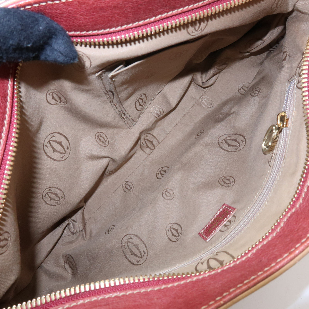Cartier Marcello de Cartier Leather Hand Bag Tote Bag Red