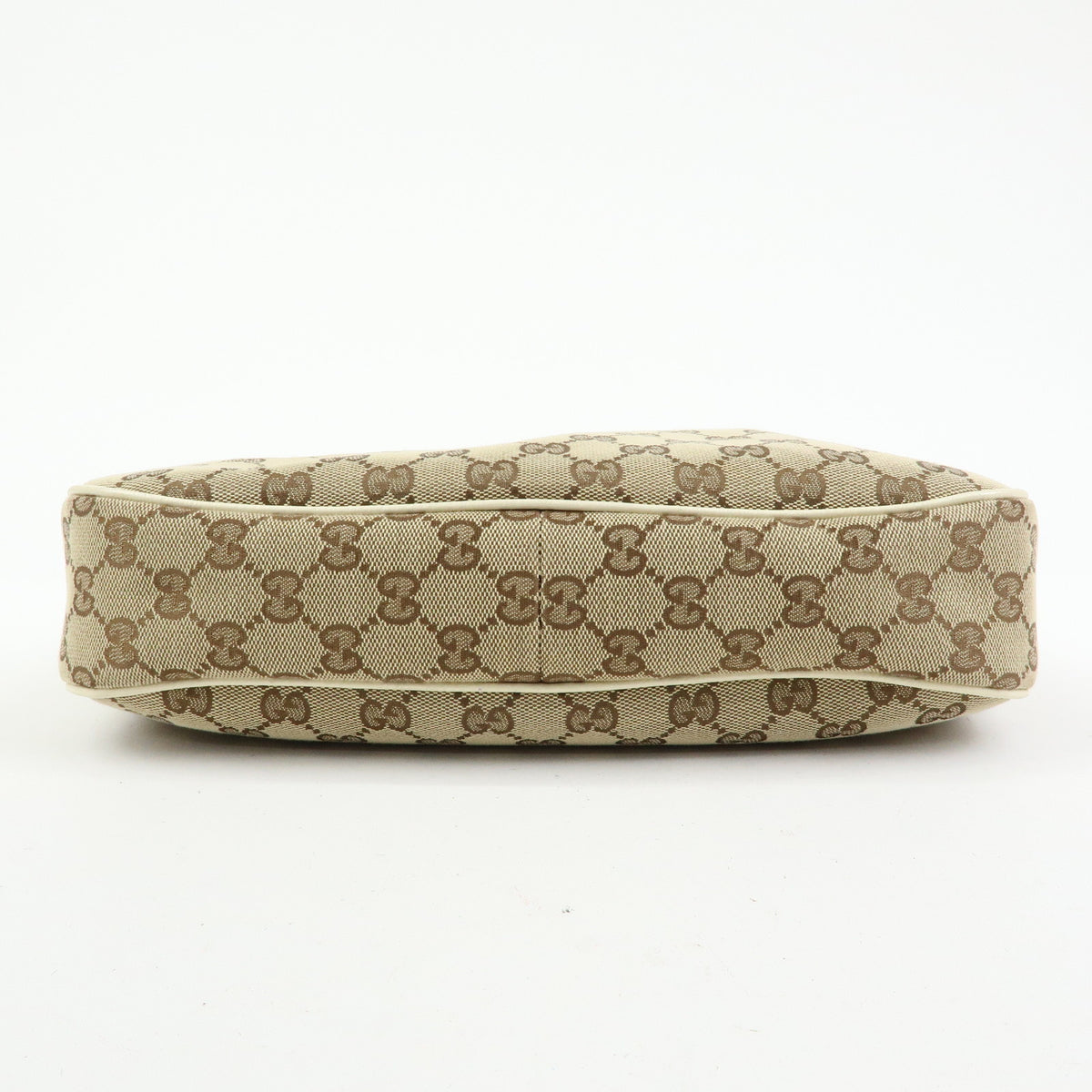 GUCCI GG Canvas Leather Shoulder Bag Hand Bag Beige White 153010