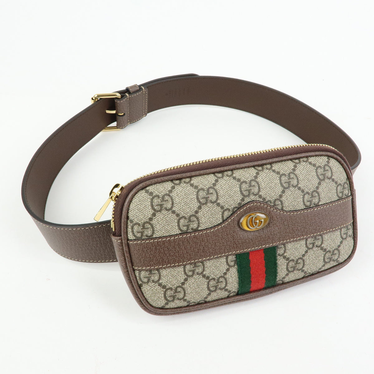 GUCCI Sherry Ophidia Double G GG Supreme Leather Waist Bag Pouch 519308