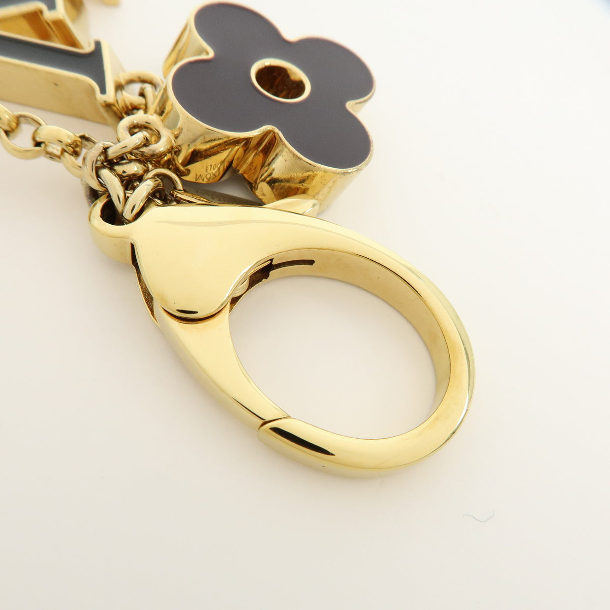 Louis Vuitton Fleur de Monogram Key Chain Bag Charm Gold M67119