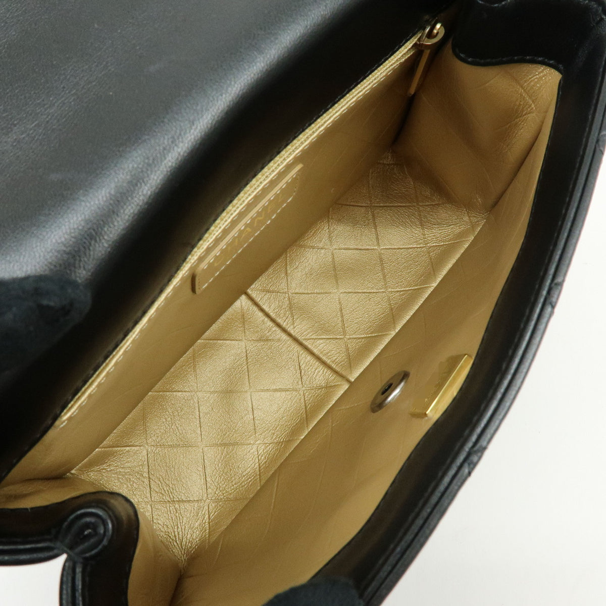 CHANEL Mini Matelasse Lamb Skin Shoulder Bag Hand Bag Black AS2978